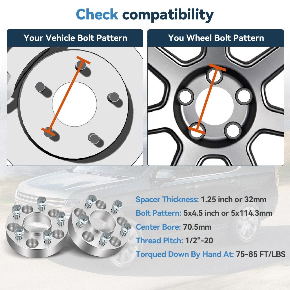 Wheel Spacers 5x114 3 1 25mm 5x4 5 Wheel Spacers 82 5mm Hub Bore 1 2 20 Studs For MusTang Ranger Edge 5x114 3 Wheel Spacers