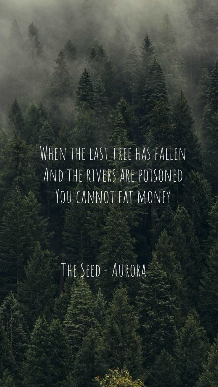 When The Last Tree Has Fallen Nature Quote When The Last Tree Has Fallen Nature Quote