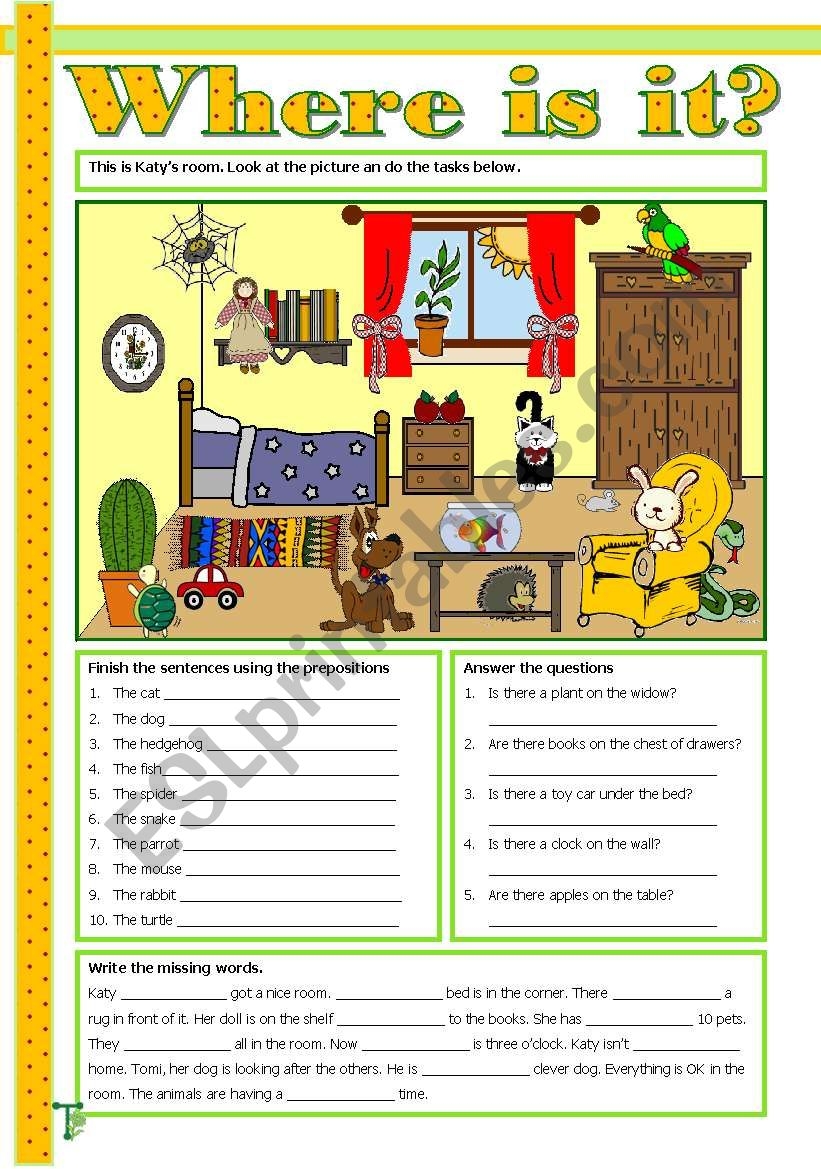 Where Is It Prepositions Of Place ESL Worksheet By Tecus