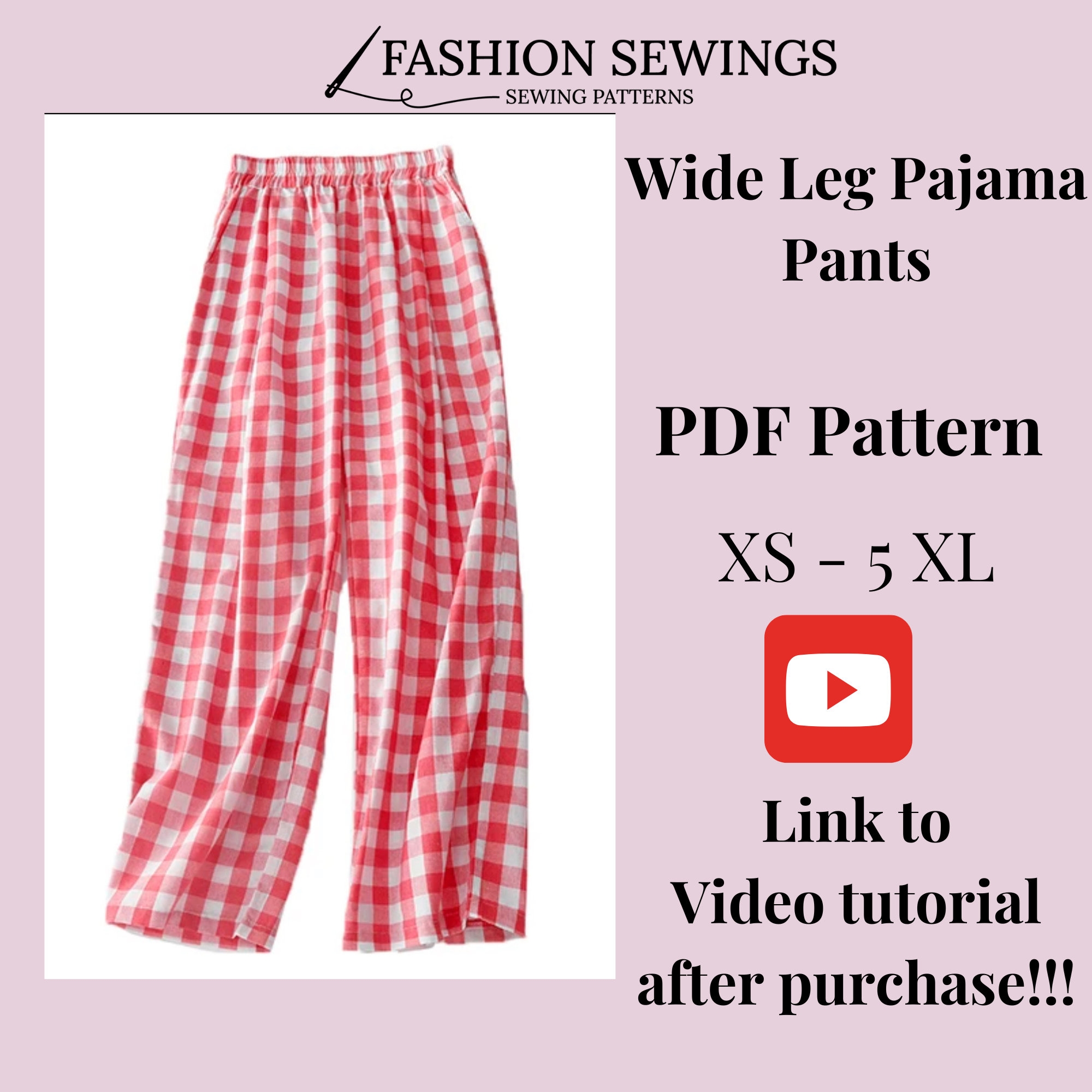 Wide Leg Pajama Pants Sewing Pattern Women s Sizes XS 5XL PDF Pattern Etsy Wide Leg Pajama Pants Sewing Pattern Women s Sizes XS 5XL PDF Pattern Etsy