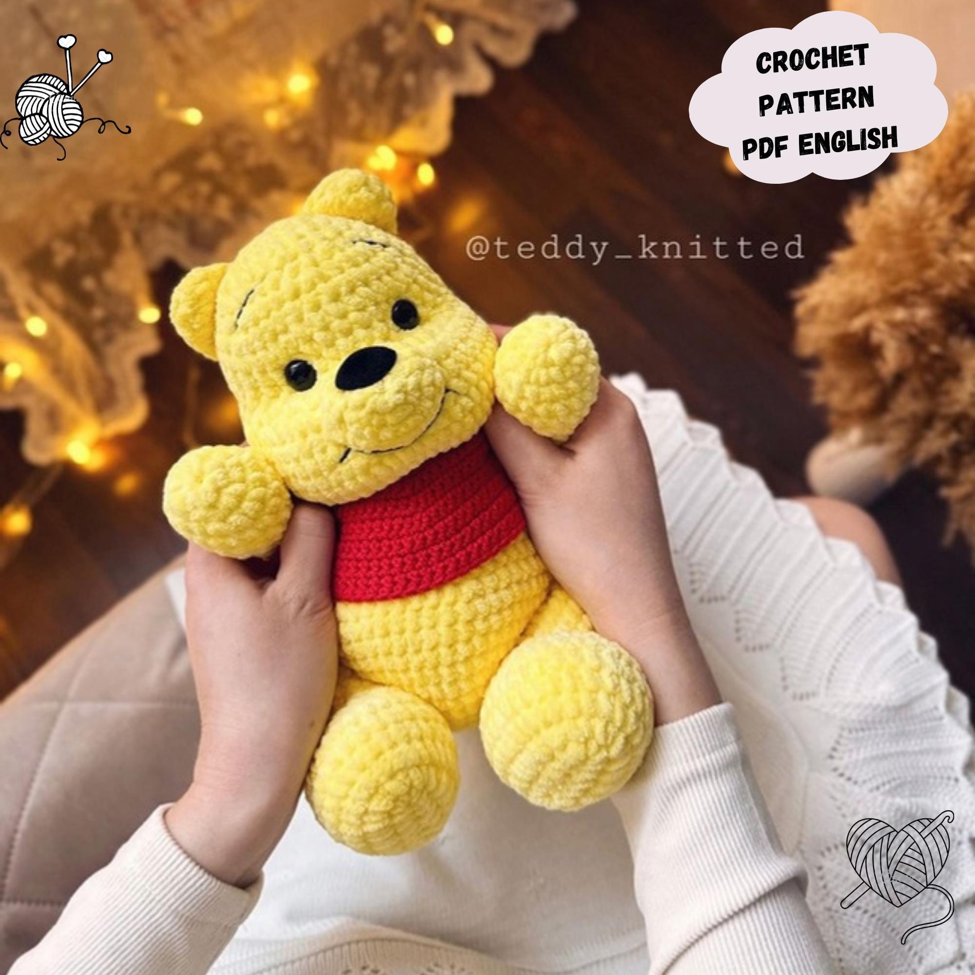 Winnie Puuh H kelanleitung Amigurumi B r Pl schtier PDF Anleitung Englisch Etsy de
