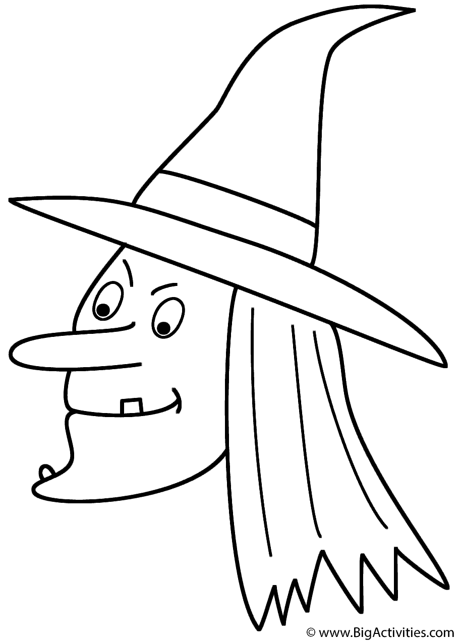 coloring picture of a witch