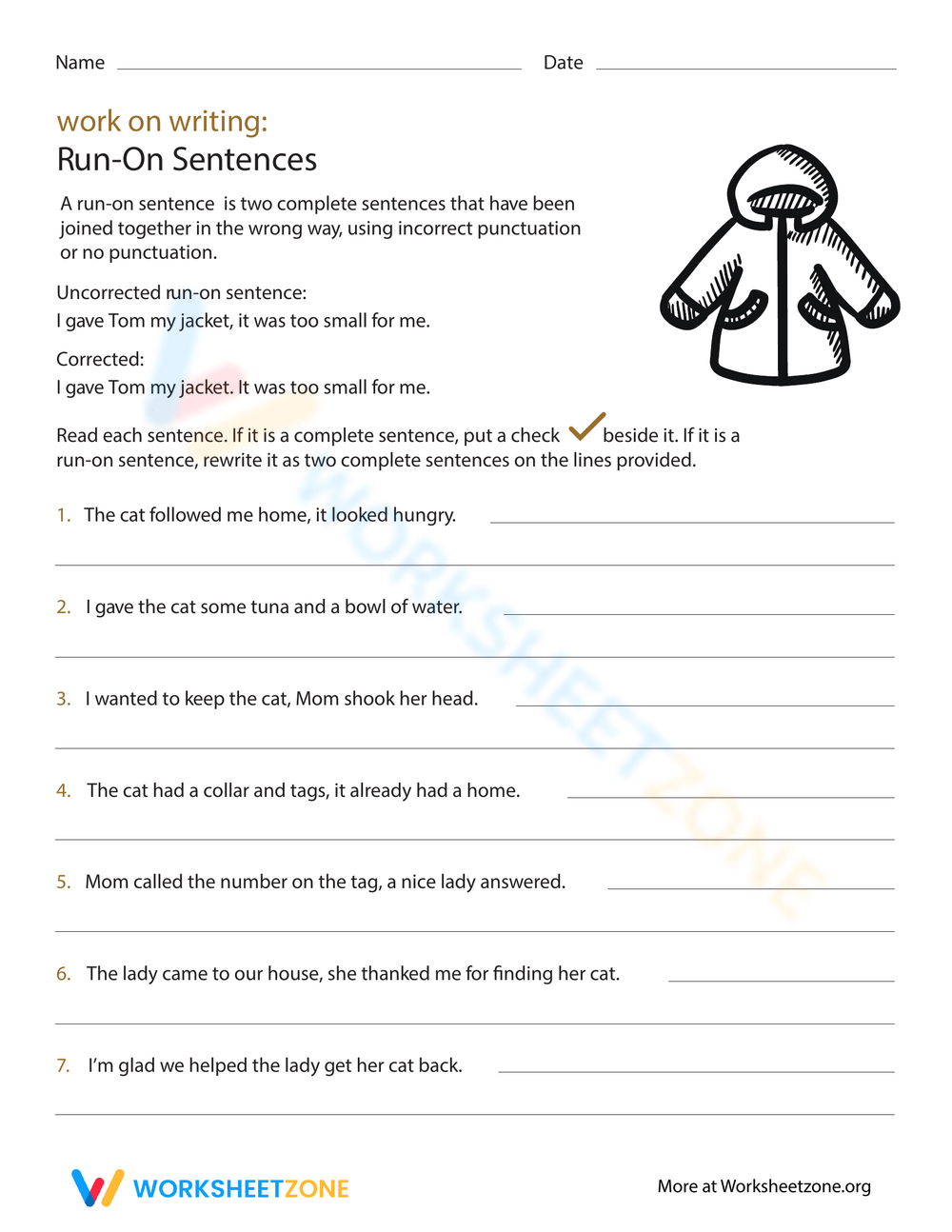 Work On Writing Run On Sentences Worksheet Worksheets Library