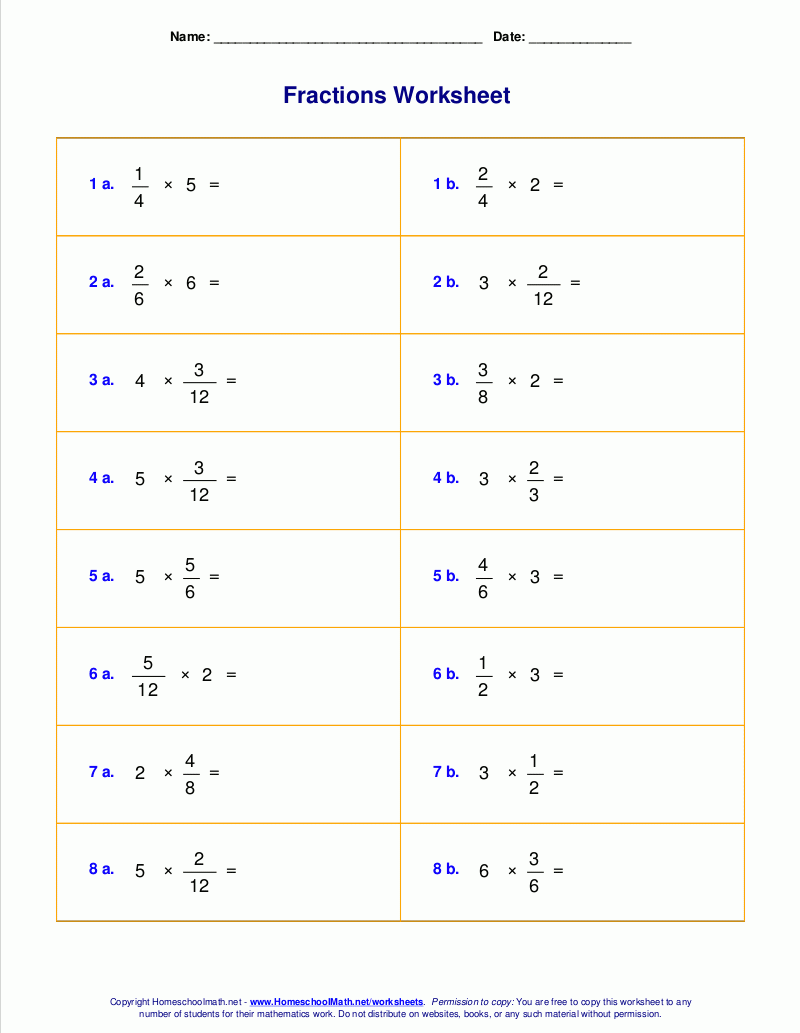 Worksheets For Fraction Multiplication Worksheets For Fraction Multiplication