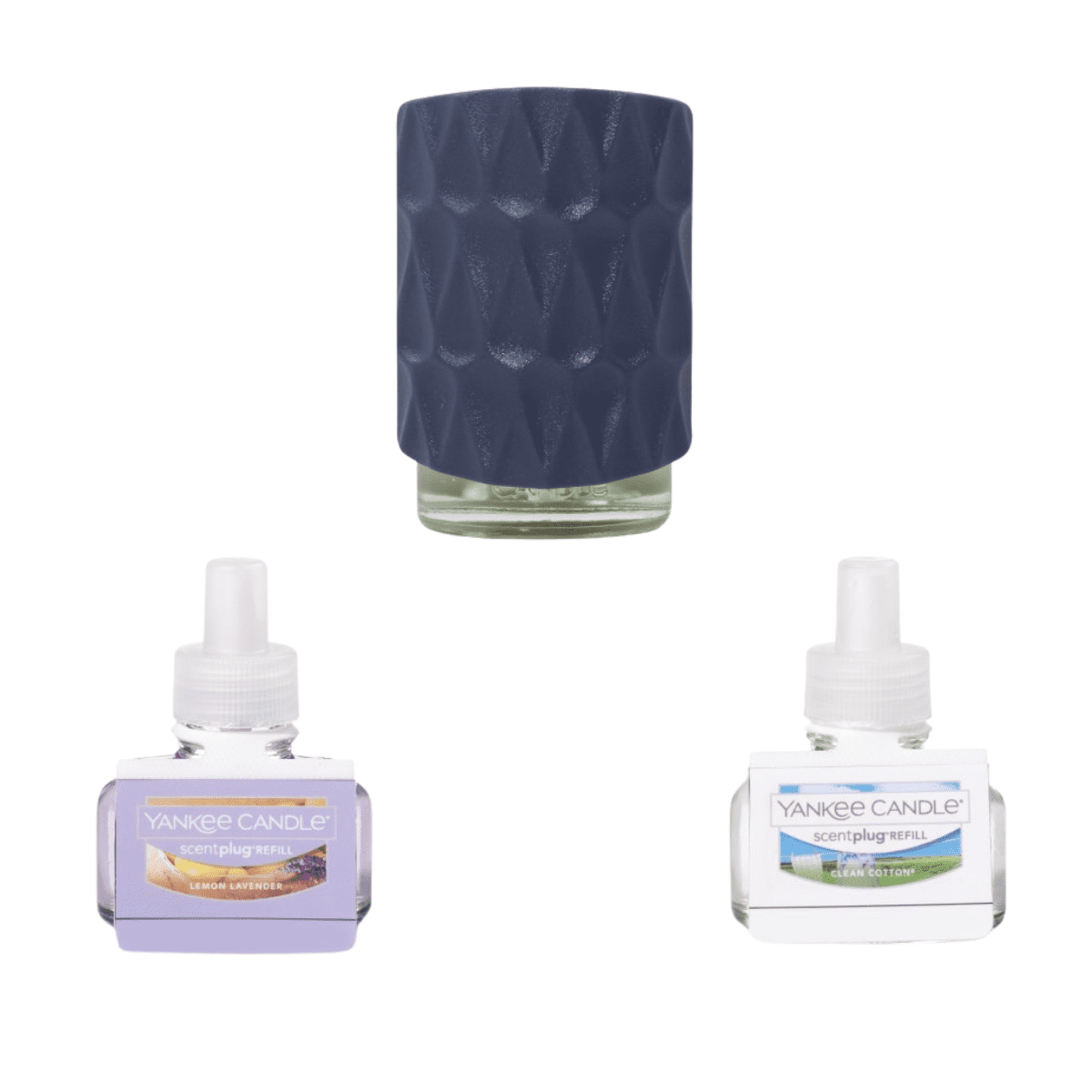 Yankee Candle Scent Plug Diffuser Organic Pattern Blue Scent Plug Refill Lemon Lavender And Clean Cotton Walmart