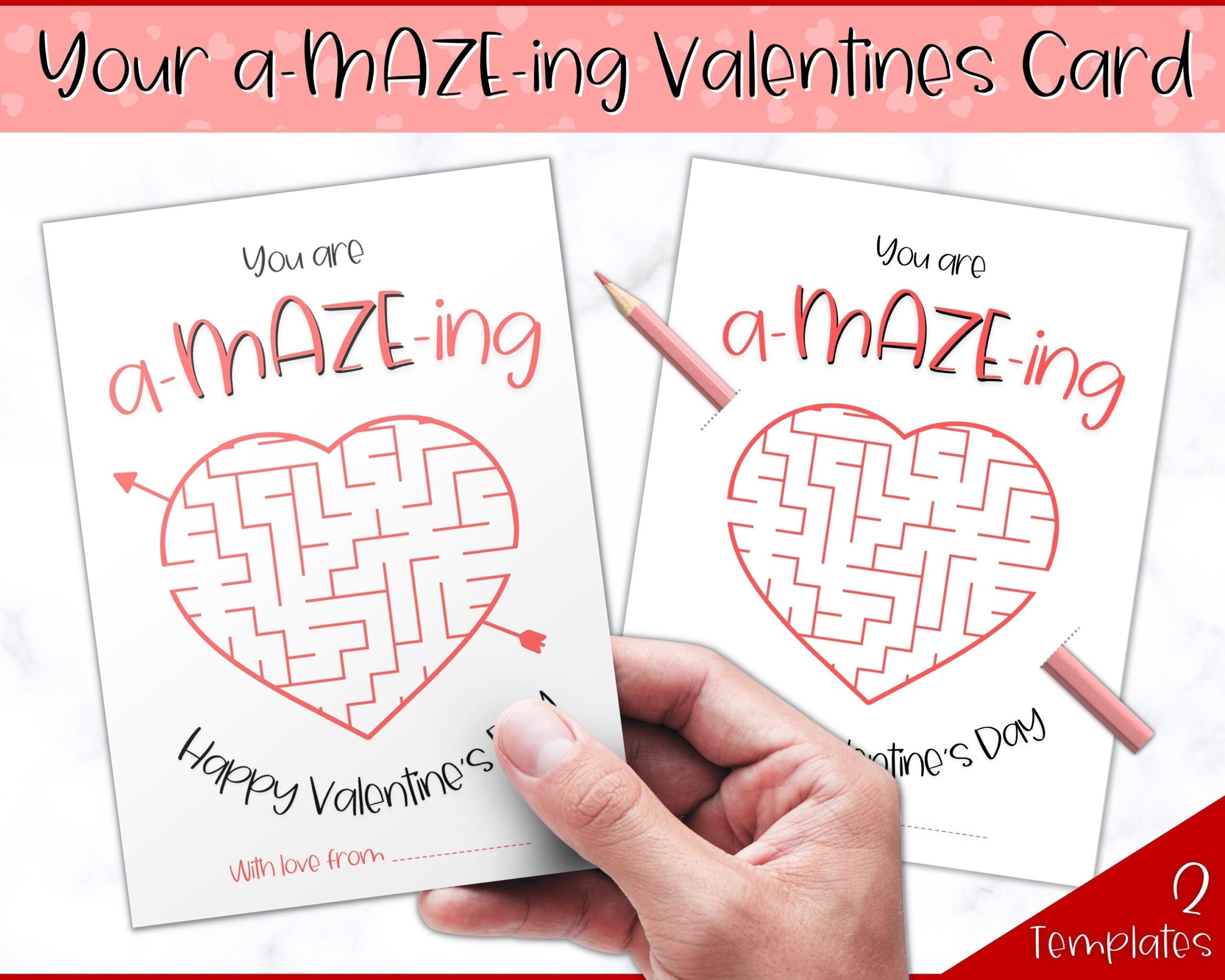 You re Amazing Valentine Card Printable Valentines Day Gift Maze Pencil Holder Non Candy Heart Kids DIY School Classroom Teacher Puzzle Etsy You re Amazing Valentine Card Printable Valentines Day Gift Maze Pencil Holder Non Candy Heart Kids DIY School Classroom Teacher Puzzle Etsy