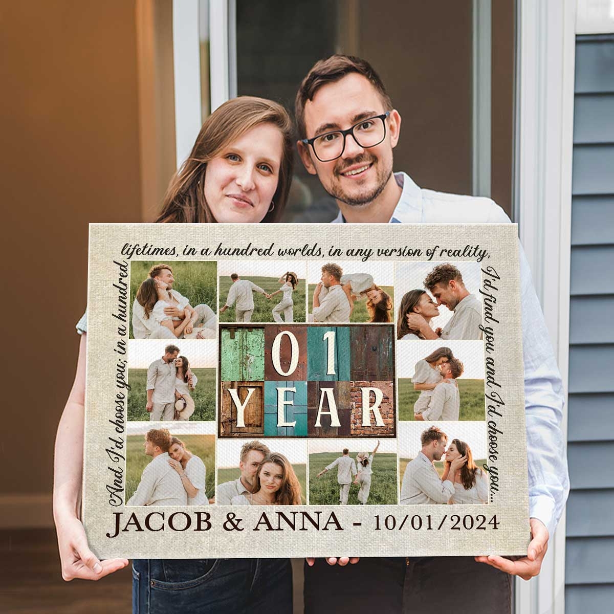 1 Year Wedding Anniversary Gift Personalized 1st Anniversary Gift One Year Together Photo Collage Canvas Print First Wedding Anniversary Gift For Wife Best Personalized Gifts For Everyone 1 Year Wedding Anniversary Gift Personalized 1st Anniversary Gift One Year Together Photo Collage Canvas Print First Wedding Anniversary Gift For Wife Best Personalized Gifts For Everyone