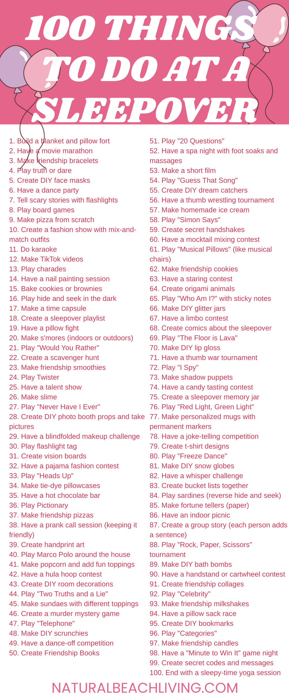 100 Fun Things To Do At A Sleepover Natural Beach Living 100 Fun Things To Do At A Sleepover Natural Beach Living