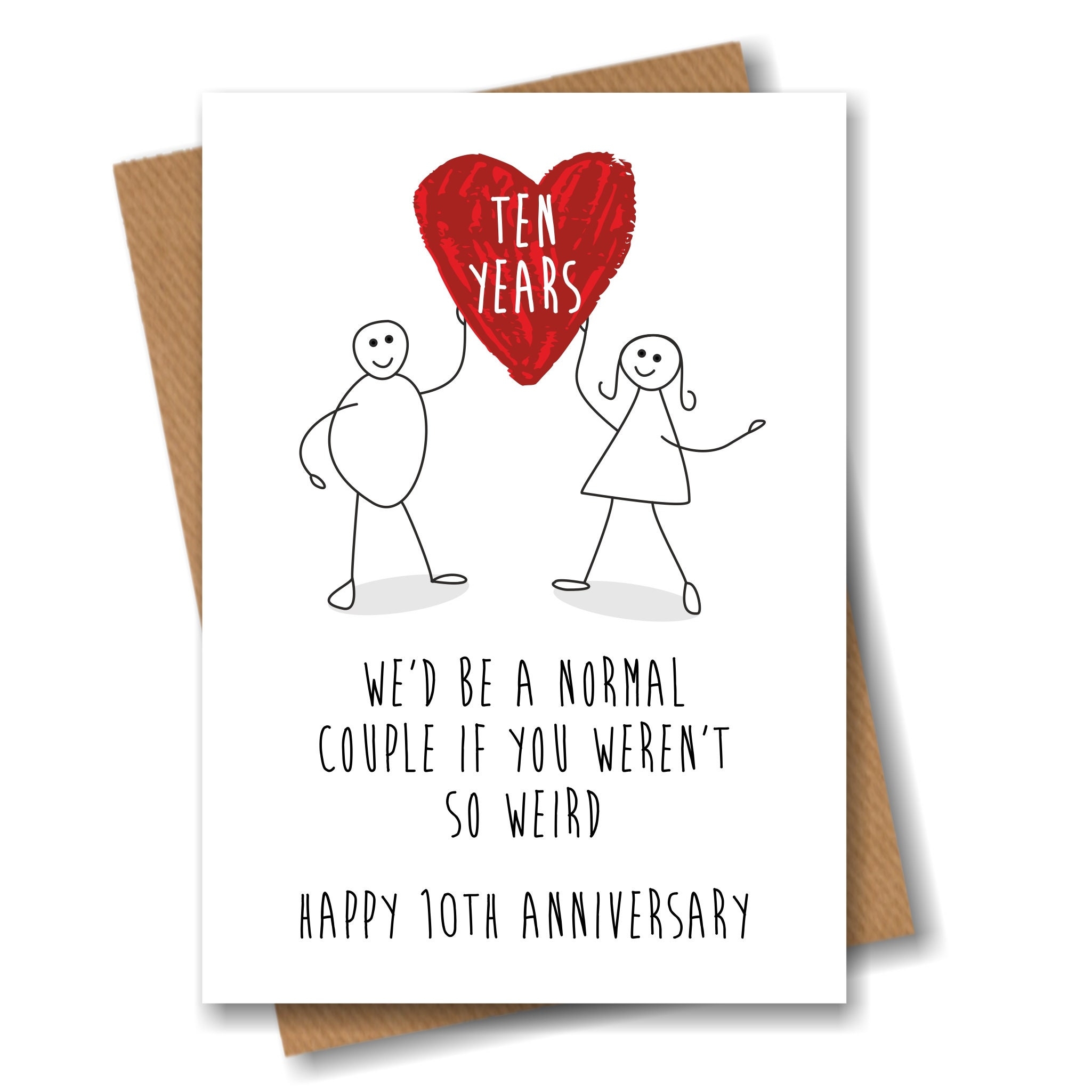 10th Anniversary Card 10 Ten Year Wedding Love Heart Happy Funny Weird Couple Etsy 10th Anniversary Card 10 Ten Year Wedding Love Heart Happy Funny Weird Couple Etsy
