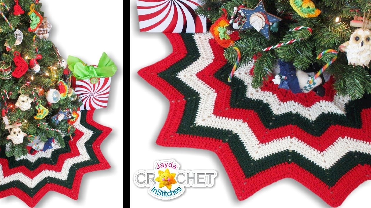 12 Point Christmas Tree Skirt Crochet Pattern Tutorial YouTube 12 Point Christmas Tree Skirt Crochet Pattern Tutorial YouTube
