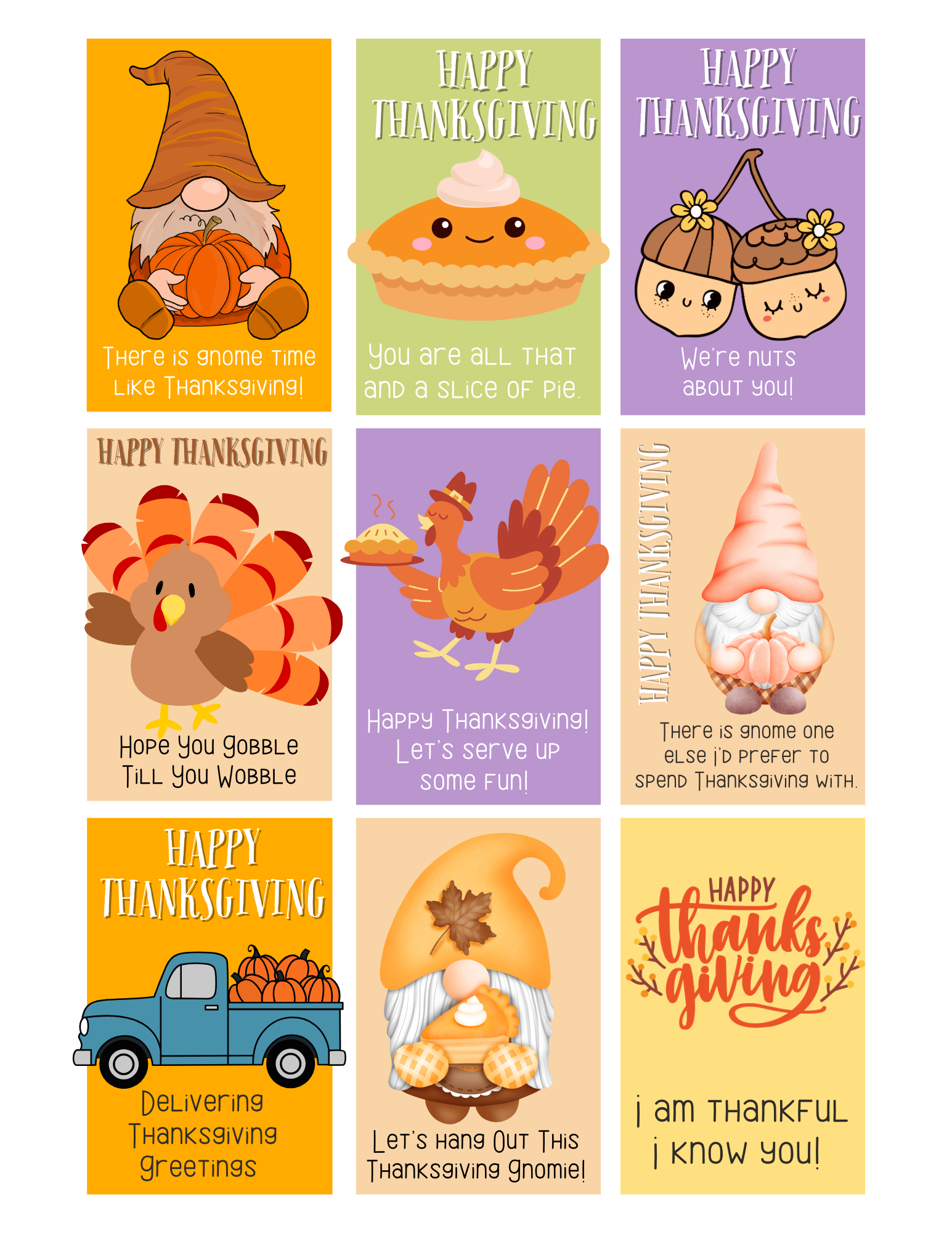 18 Cute Printable Thanksgiving Cards 18 Cute Printable Thanksgiving Cards