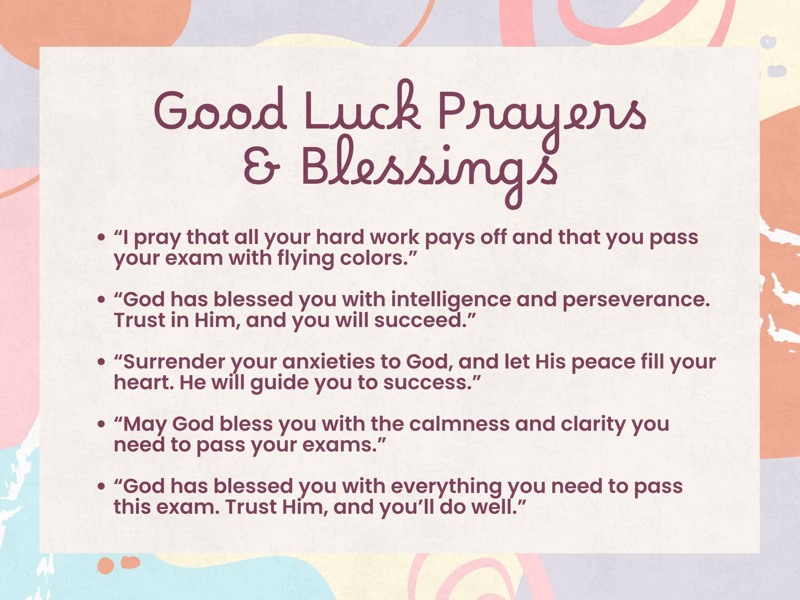 good luck at your exam