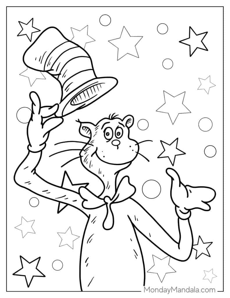 20 Cat In The Hat Coloring Pages Free PDF Printables