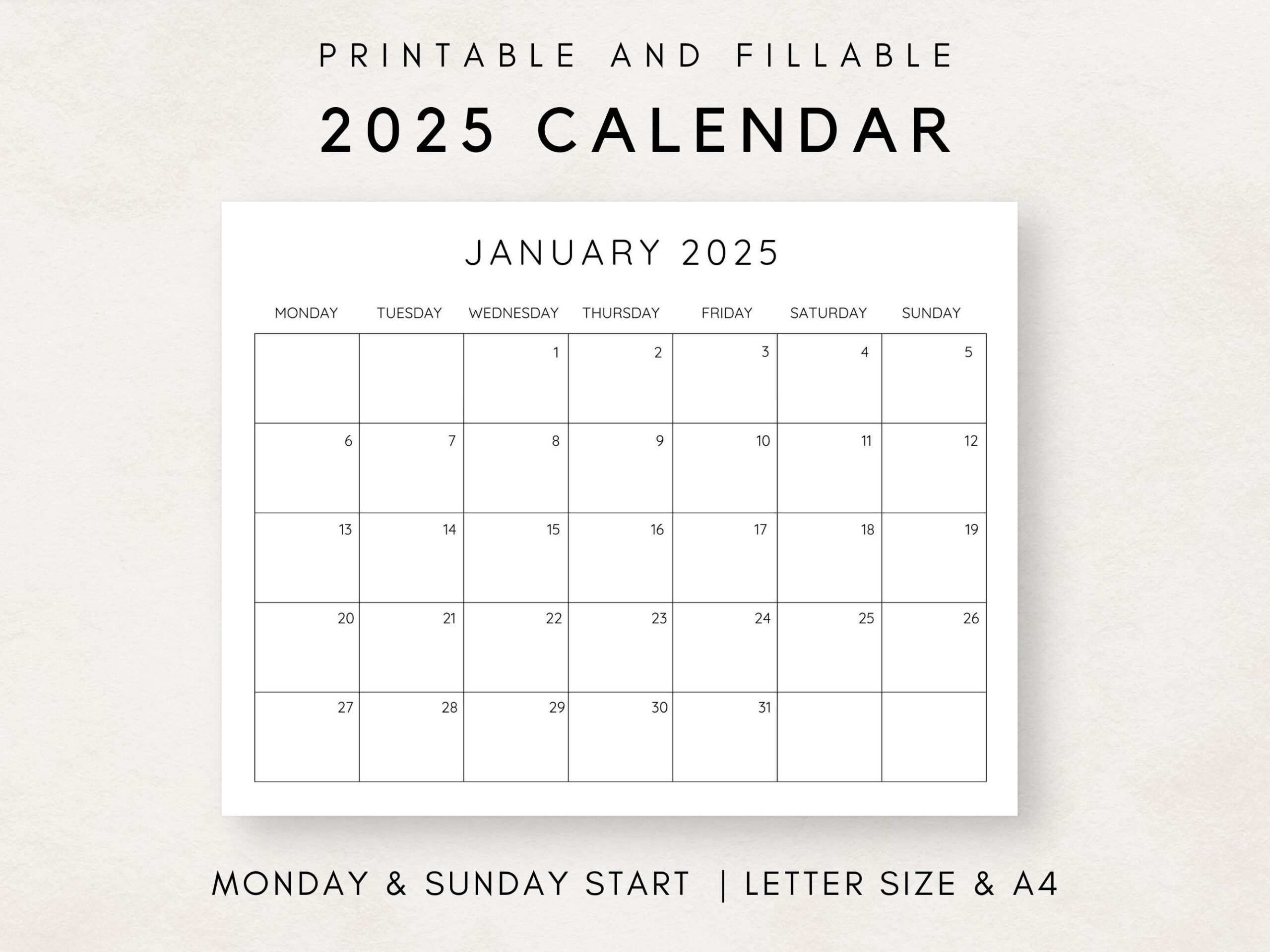 2025 Calendar Printable Monthly Calendar 2025 Fillable Calendar 2025 Planner Printable Minimalist Calendar Simple Clean Calendar Etsy 2025 Calendar Printable Monthly Calendar 2025 Fillable Calendar 2025 Planner Printable Minimalist Calendar Simple Clean Calendar Etsy