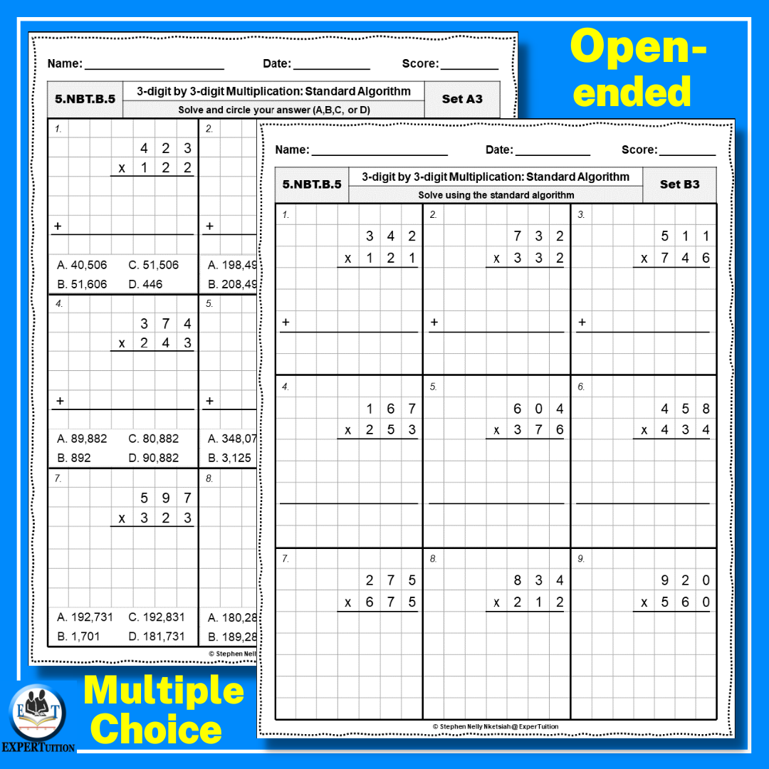 3 by 3 digit multiplication worksheets 3 by 3 digit multiplication worksheets