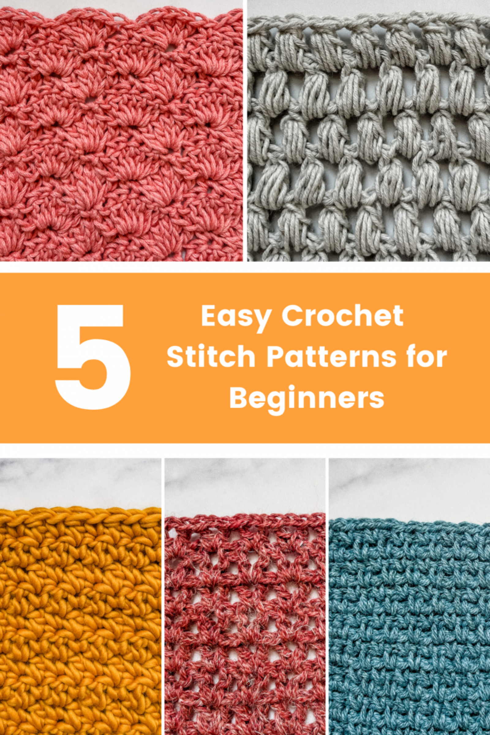 5 Easy Crochet Stitch Patterns For Beginners TL Yarn Crafts