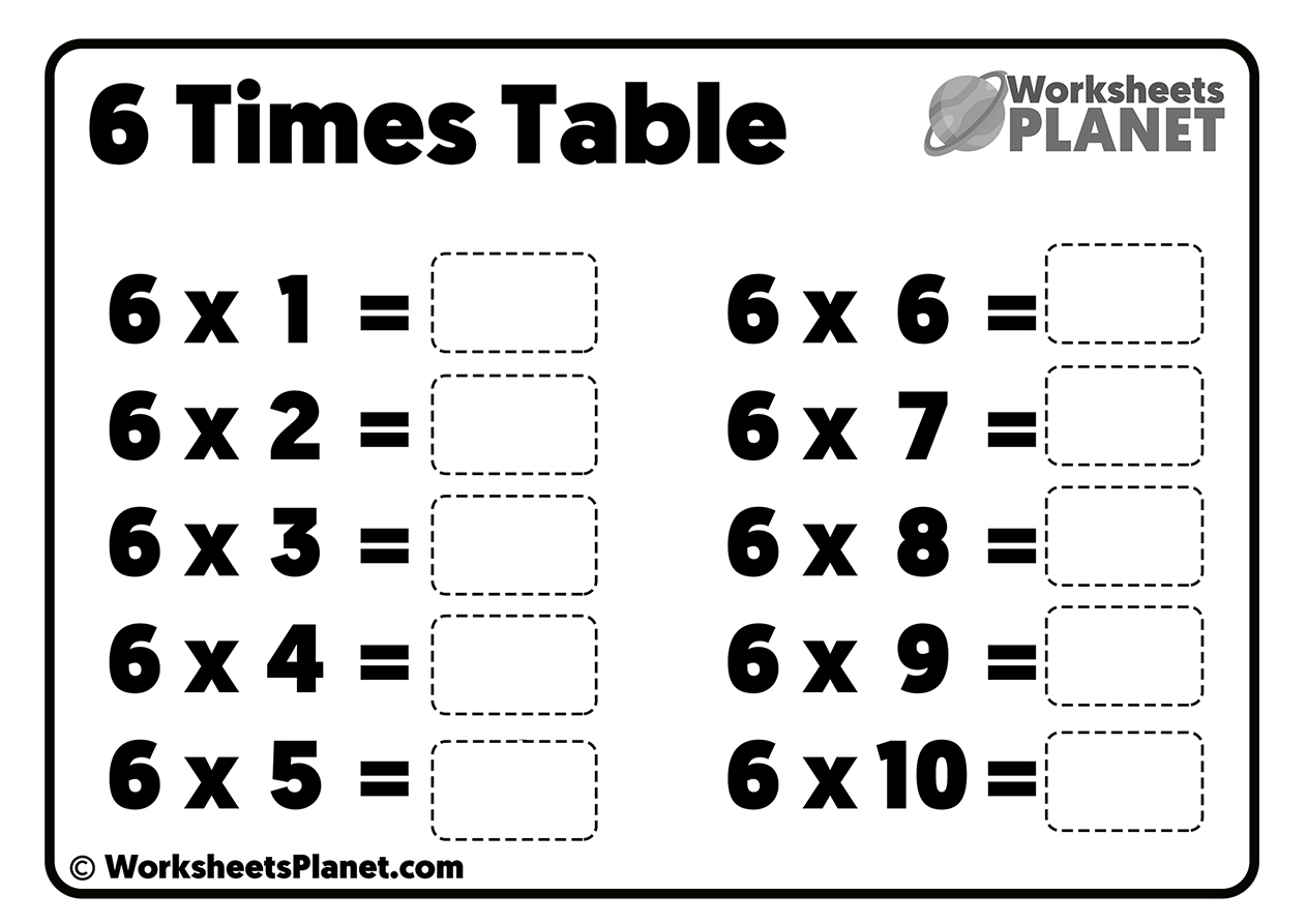 6 Times Table Worksheet Worksheets Library 6 Times Table Worksheet Worksheets Library