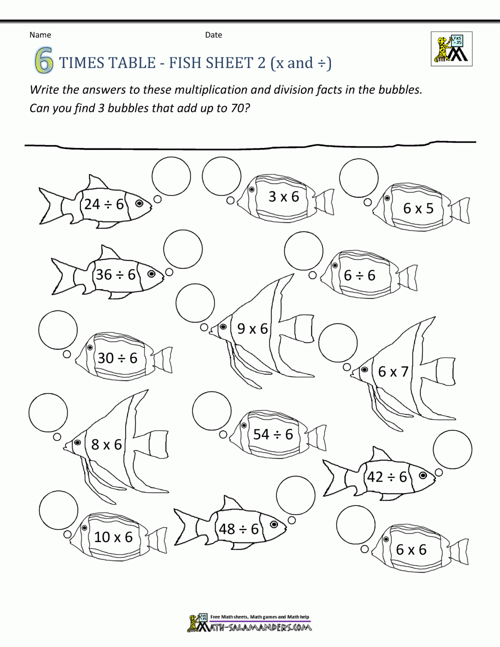 6 Times Tables Worksheets 6 Times Tables Worksheets