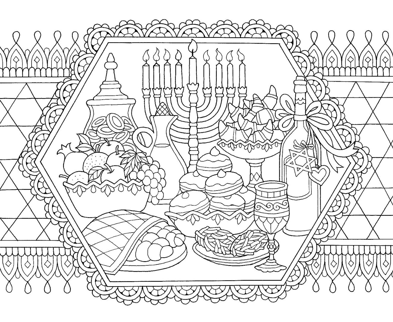 8 Free Hanukkah Coloring Pages Drawings 8 Free Hanukkah Coloring Pages Drawings