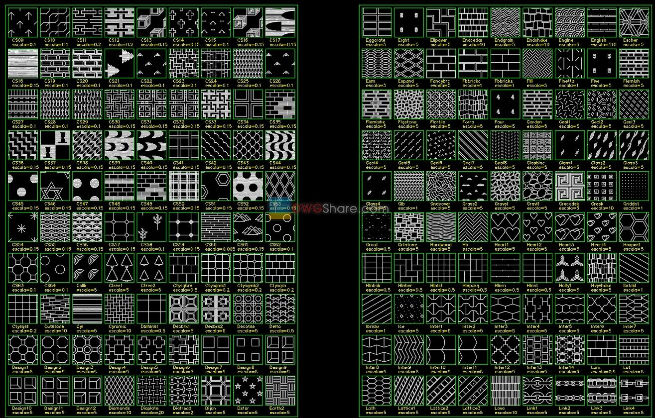 970 Items Free Autocad Hatch Patterns