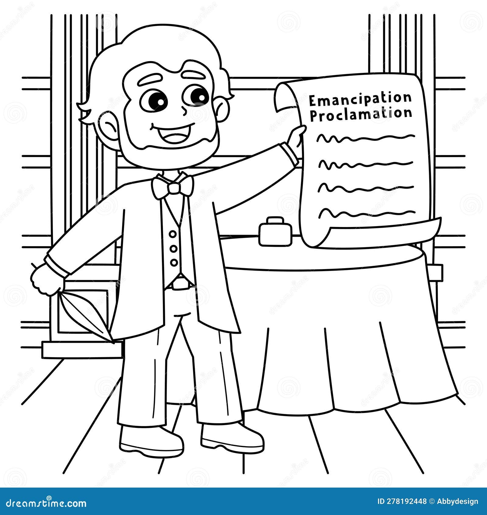 Abraham Lincoln On Juneteenth Coloring Page Stock Vector Illustration Of Holiday Silhouette 278192448 Abraham Lincoln On Juneteenth Coloring Page Stock Vector Illustration Of Holiday Silhouette 278192448