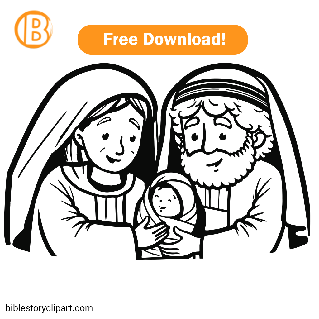 Abraham Sarah And Baby Isaac Coloring Page Bible Story Clipart Abraham Sarah And Baby Isaac Coloring Page Bible Story Clipart