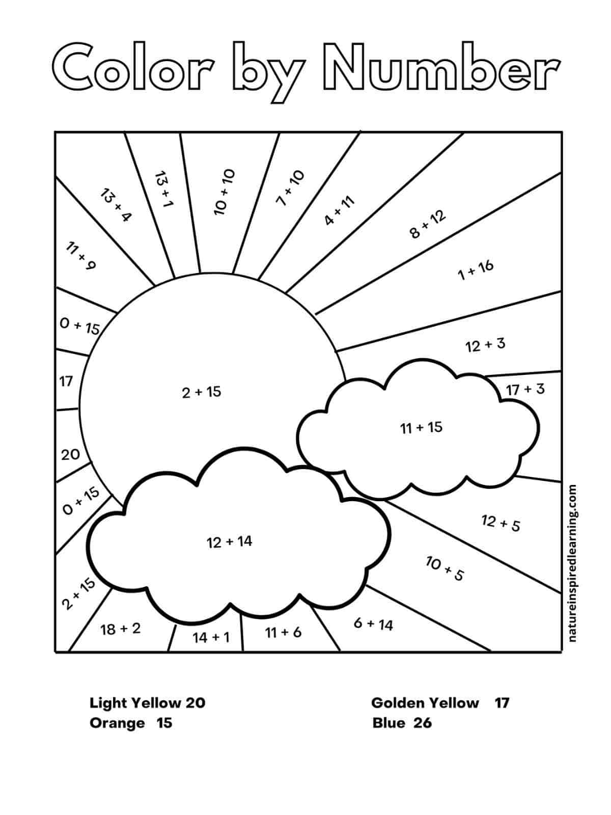 Addition Color By Number Worksheets Nature Inspired Learning Worksheets Library Addition Color By Number Worksheets Nature Inspired Learning Worksheets Library
