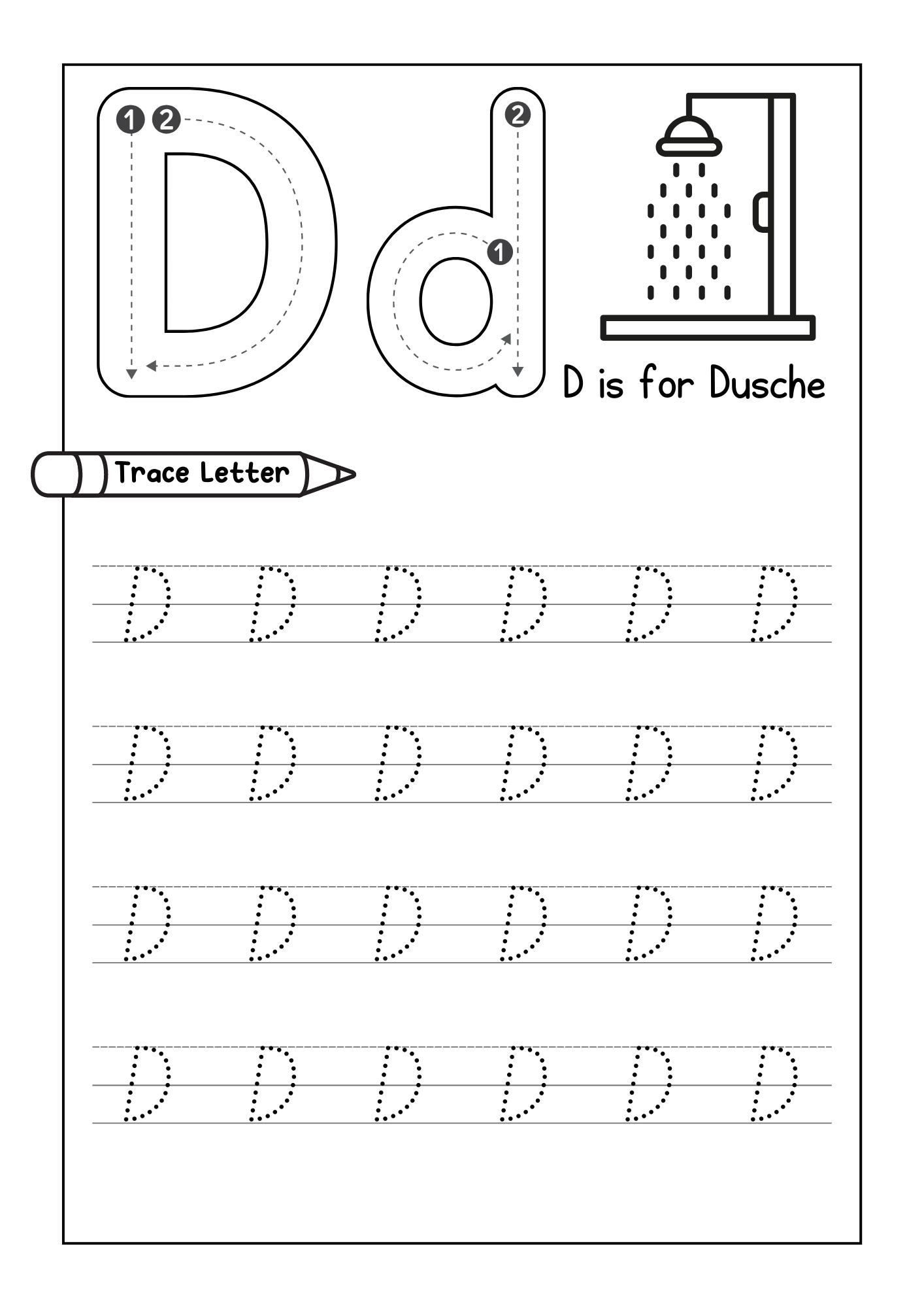 Alphabet Tracing Practice Letter D Handwriting Worksheet Uppercase Lowercase Made By Teachers Alphabet Tracing Practice Letter D Handwriting Worksheet Uppercase Lowercase Made By Teachers