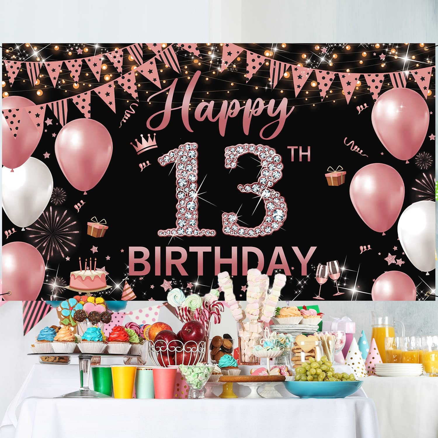 Amazon 13th Birthday Decorations Backdrop Banner Happy 13th Birthday Decoration For Girls Rose Gold Birthday Photography Background 13 Year Old Birthday Party Sign Poster Large Fabric 6 1ft X 3 6ft PHXEY Home Amazon 13th Birthday Decorations Backdrop Banner Happy 13th Birthday Decoration For Girls Rose Gold Birthday Photography Background 13 Year Old Birthday Party Sign Poster Large Fabric 6 1ft X 3 6ft PHXEY Home