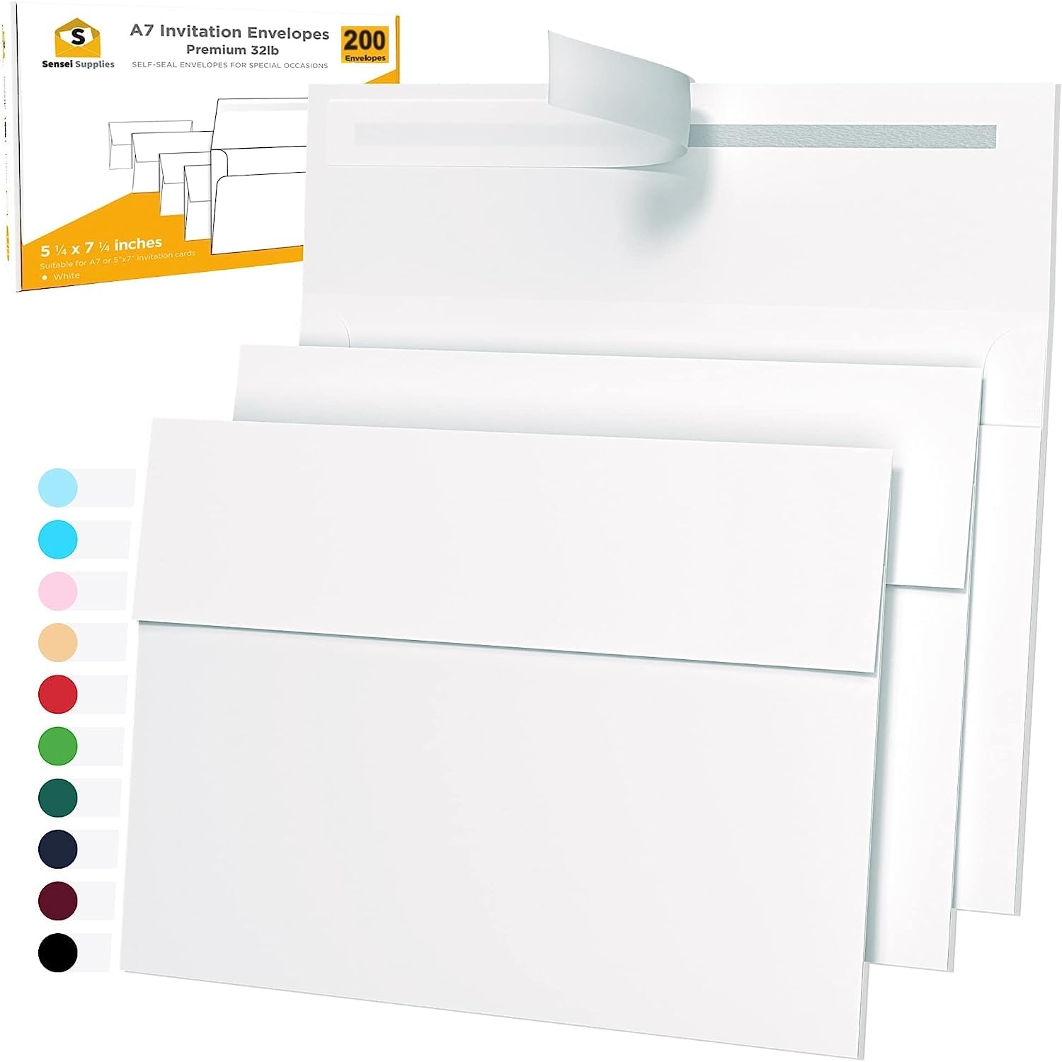 Amazon 200 Pack 5x7 White Invitation Envelopes For 5x7 Cards A7 5 X 7 Inches Perfect For Weddings Graduation Baby Shower 120 GSM Peel Press Self Seal Square Flap Office Products Amazon 200 Pack 5x7 White Invitation Envelopes For 5x7 Cards A7 5 X 7 Inches Perfect For Weddings Graduation Baby Shower 120 GSM Peel Press Self Seal Square Flap Office Products