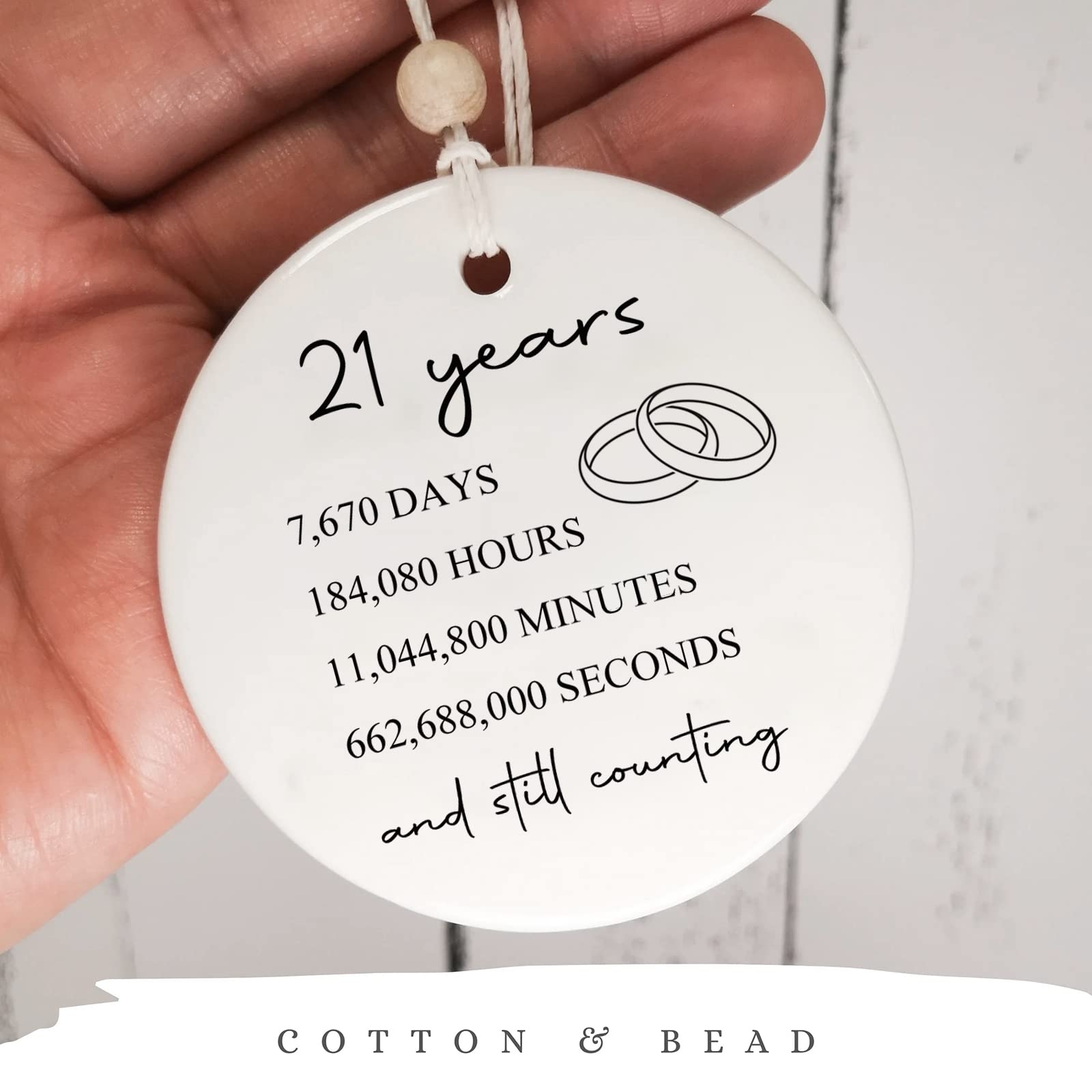 Amazon 21st Wedding For Her Or Him 21 Years Marriage Gift For Couple Brass Anniversary Present For Wife Husband Home Kitchen