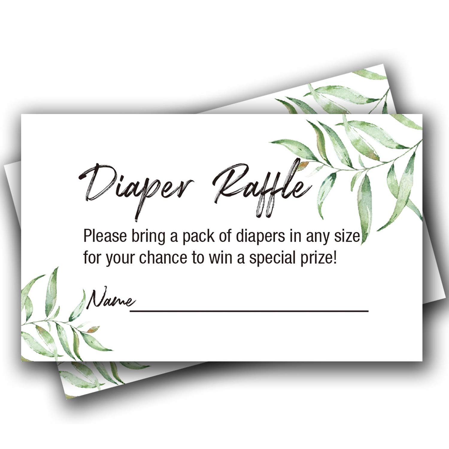 Amazon 50 Greenery Diaper Raffle Tickets For Girl Or Boy Baby Shower Invitations Baby Shower Games 3 5 X 2 With Name Line Baby