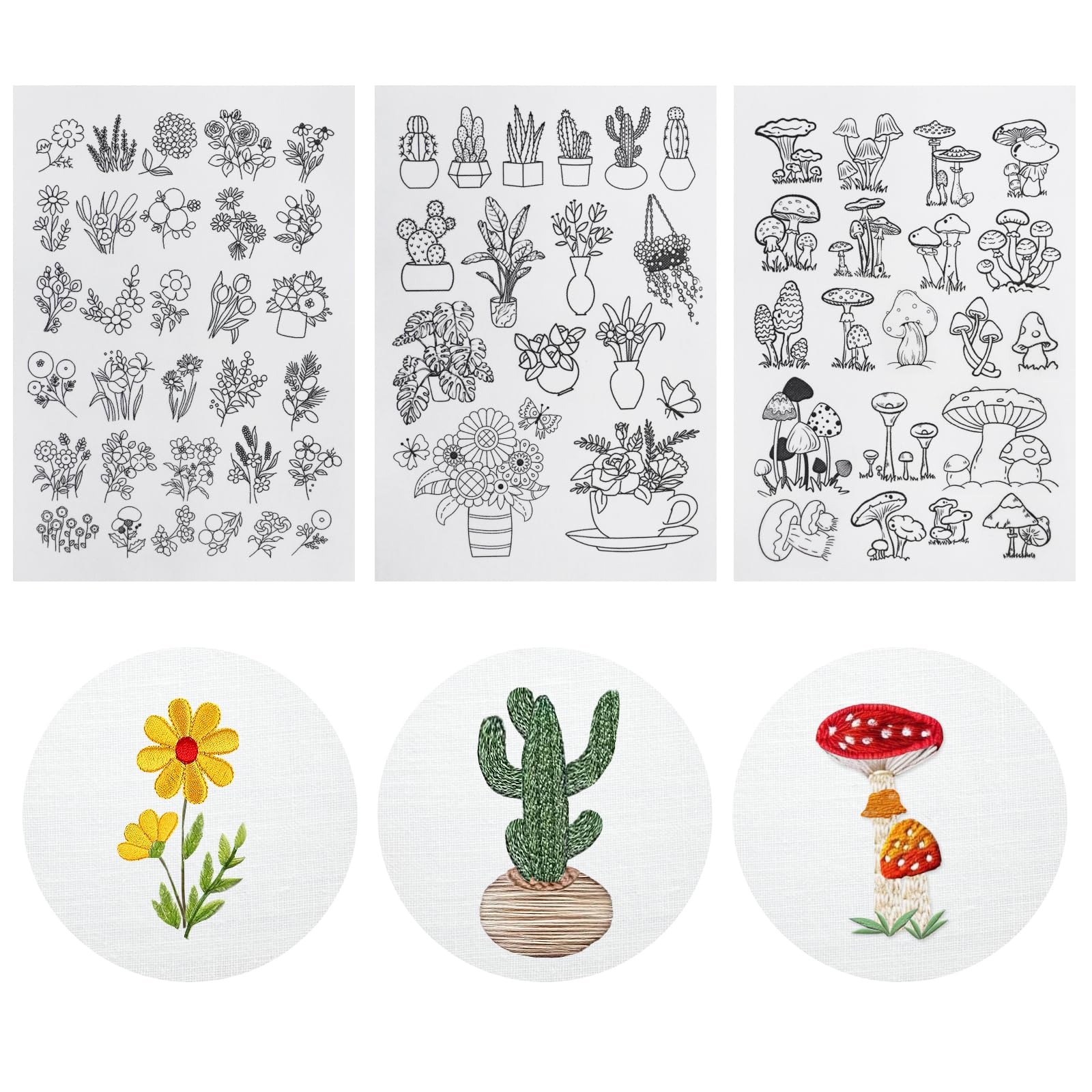 Amazon 66 Pcs Water Soluble Embroidery Patterns Stick And Stitch Embroidery Designs Paper Wash Away Dissolvable Embroidery Transfer Patterns Pre Printed Botanical Water Soluble Stabilizer For Embroidery