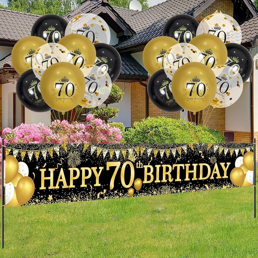 Amazon 70th Birthday Decorations Black Gold 70th Birthday Banner Balloons For Indoor Outdoor Parties Home Kitchen Amazon 70th Birthday Decorations Black Gold 70th Birthday Banner Balloons For Indoor Outdoor Parties Home Kitchen