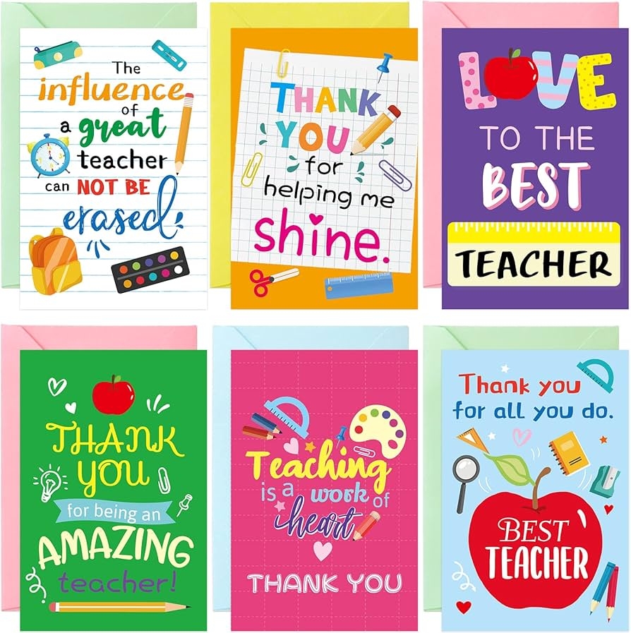 Amazon Ceiba Tree Teacher Appreciation Cards Thank You Happy Teacher Appreciation Week Greeting Gift Cards Bulk With Envelopes Office Products