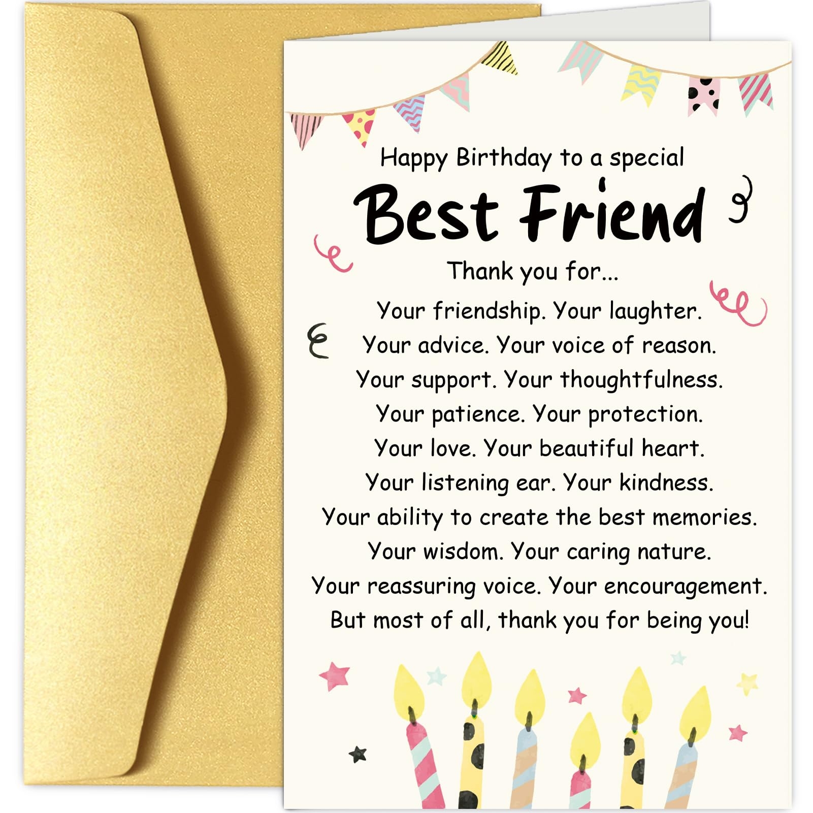 Amazon Chenive Birthday Card For Friend Best Friend Birthday Card Poem Birthday Card For Bestie BFF Soulmate Happy Birthday To A Special Best Friend Office Products Amazon Chenive Birthday Card For Friend Best Friend Birthday Card Poem Birthday Card For Bestie BFF Soulmate Happy Birthday To A Special Best Friend Office Products