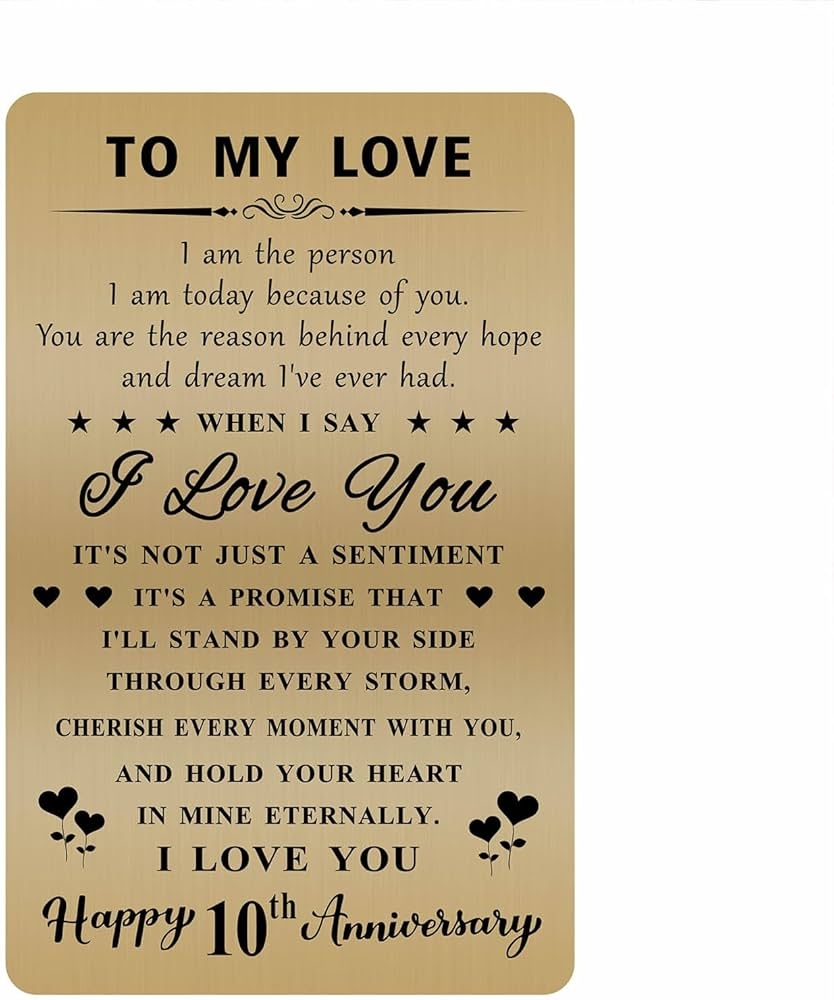 Amazon DGXMD 10th Anniversary Card 10 Year Anniversary Card For Husband Wife 10th Wedding Anniversary Card Gifts For Him Her Men Women Office Products Amazon DGXMD 10th Anniversary Card 10 Year Anniversary Card For Husband Wife 10th Wedding Anniversary Card Gifts For Him Her Men Women Office Products