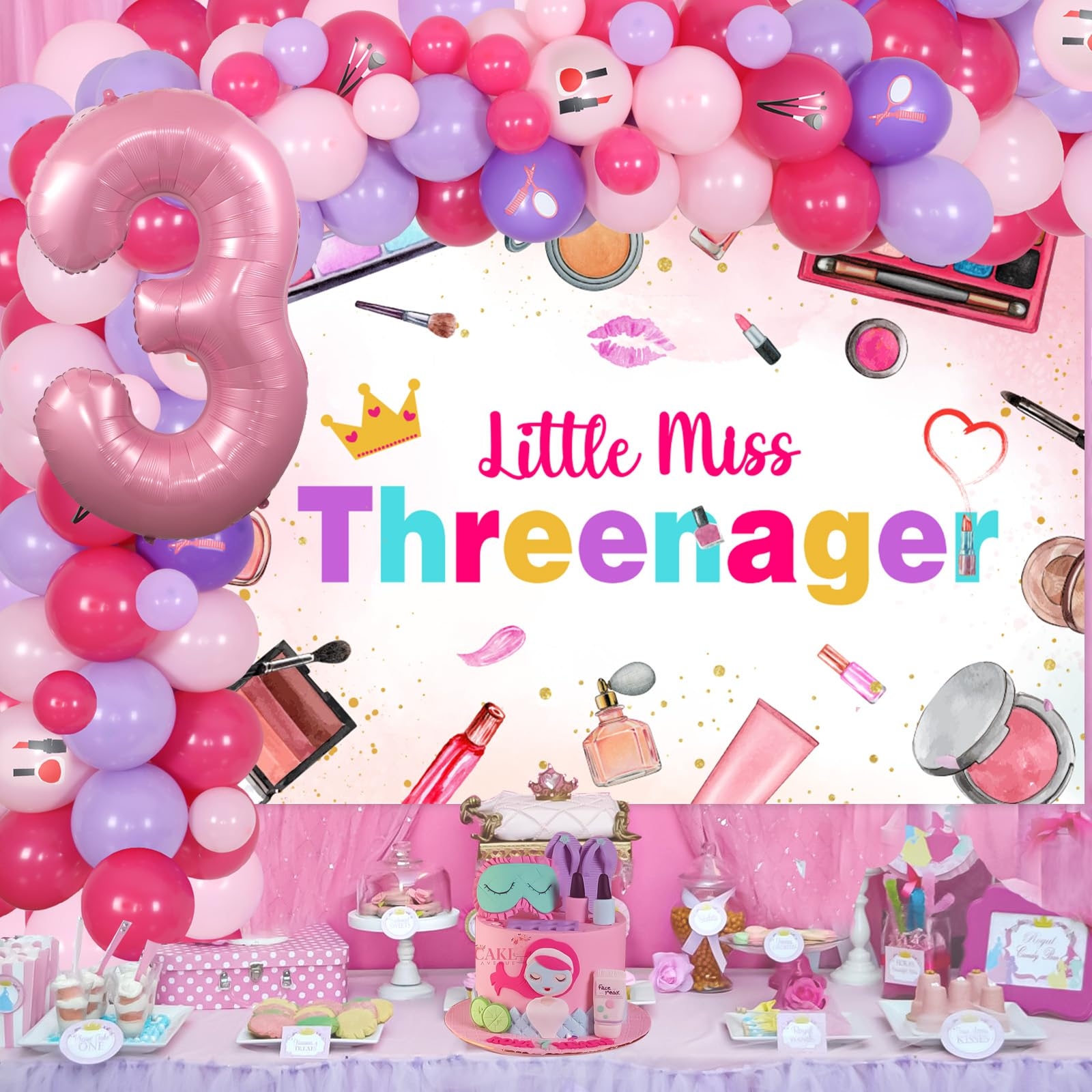 Amazon Little Miss Threenager Birthday Decorations 3rd Birthday Decorations For Girls Makeup Balloon Arch Kit With Kids Spa Party Balloons Backdrop Number 3 Foil Balloon For 3 Year Old Girl Toys Amazon Little Miss Threenager Birthday Decorations 3rd Birthday Decorations For Girls Makeup Balloon Arch Kit With Kids Spa Party Balloons Backdrop Number 3 Foil Balloon For 3 Year Old Girl Toys