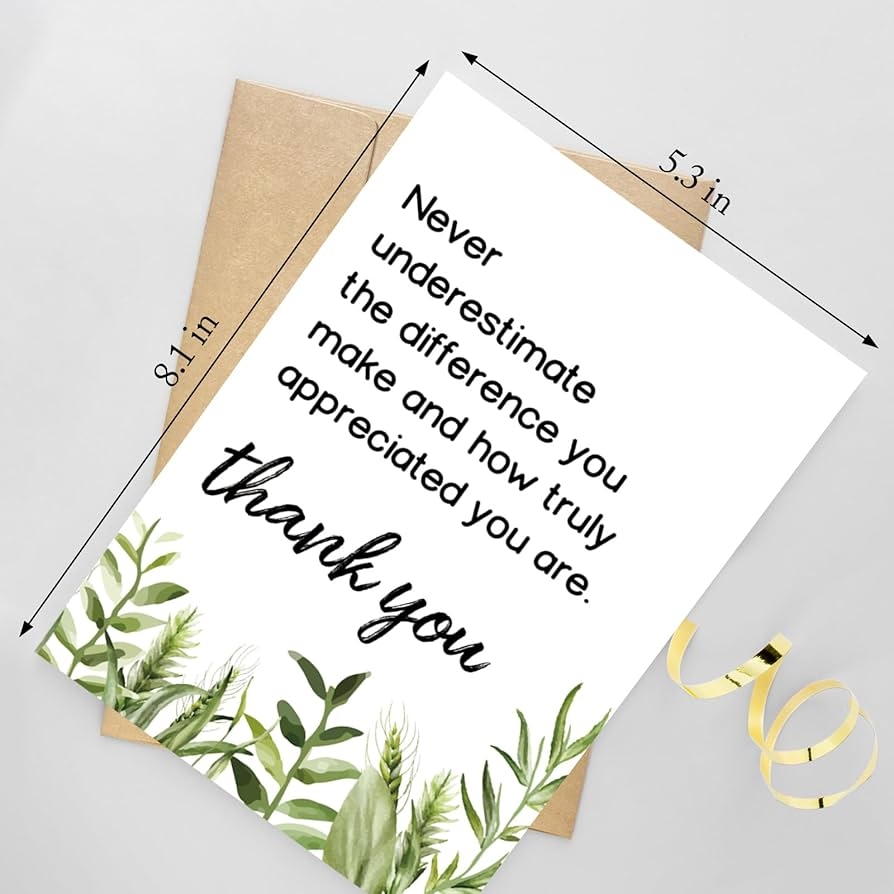 Amazon Naixiwen Employee Thank You Card Appreciation Card For Coworker Boss Staff Never Underestimate The Different You Make Office Products