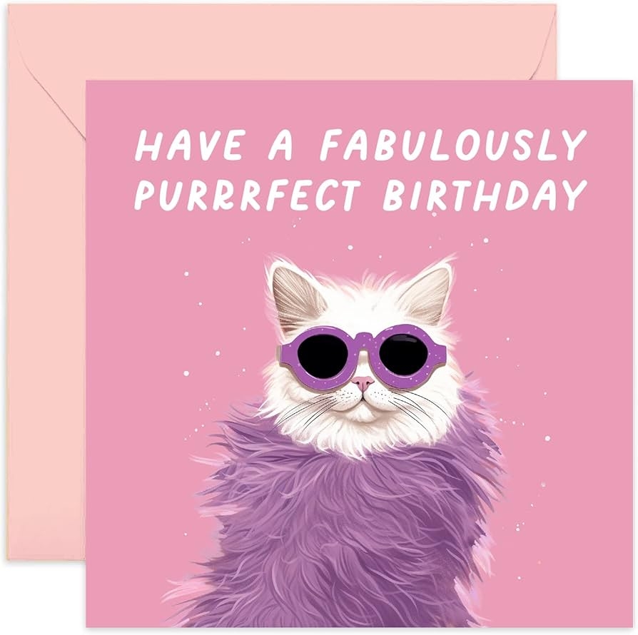 Amazon Old English Co Fabulous Birthday Card For Female Friend Cat Birthday Card For Her Him Funny Birthday Card For Cat Owner Cat Mum Or Dad Colleague Birthday