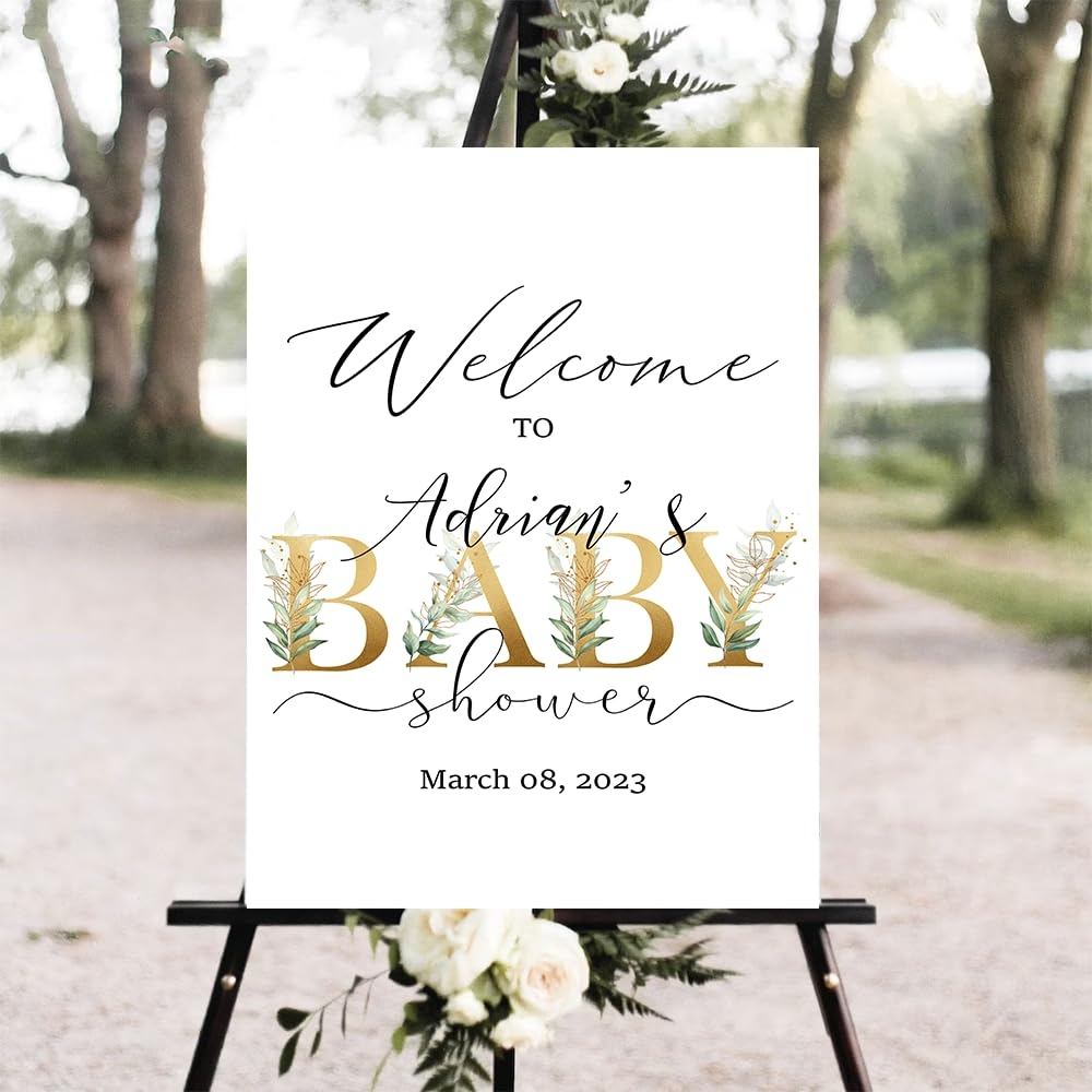 Amazon Personalized Baby Shower Welcome Sign Baby Shower Welcome Sign Custom Baby Shower Sign Welcome To Baby Party Sign Baby Shower Decorations Baby Shower Decor Gender Neutral Baby 9 Patio 