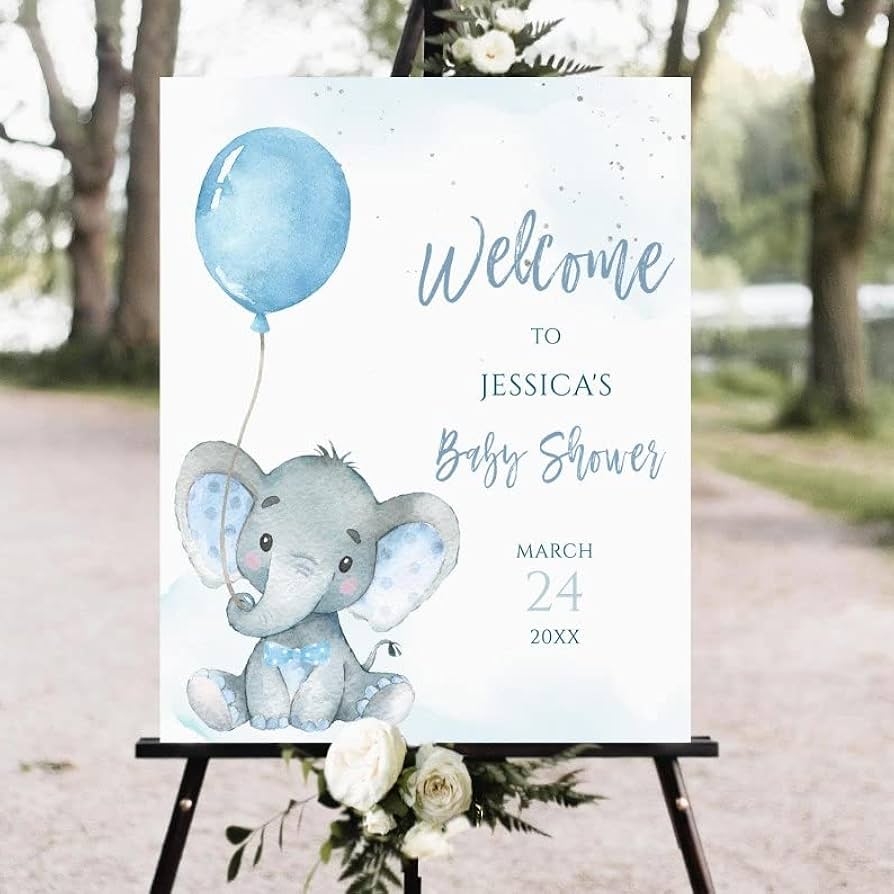 Amazon Personalized Baby Shower Welcome Sign Welcome To Baby Shower Sign Girl Boy Theme Baby Shower Decorations Baby Shower Sign Yard Sign Baby Shower Blue Floral Elephant Baby Shower Welcome 