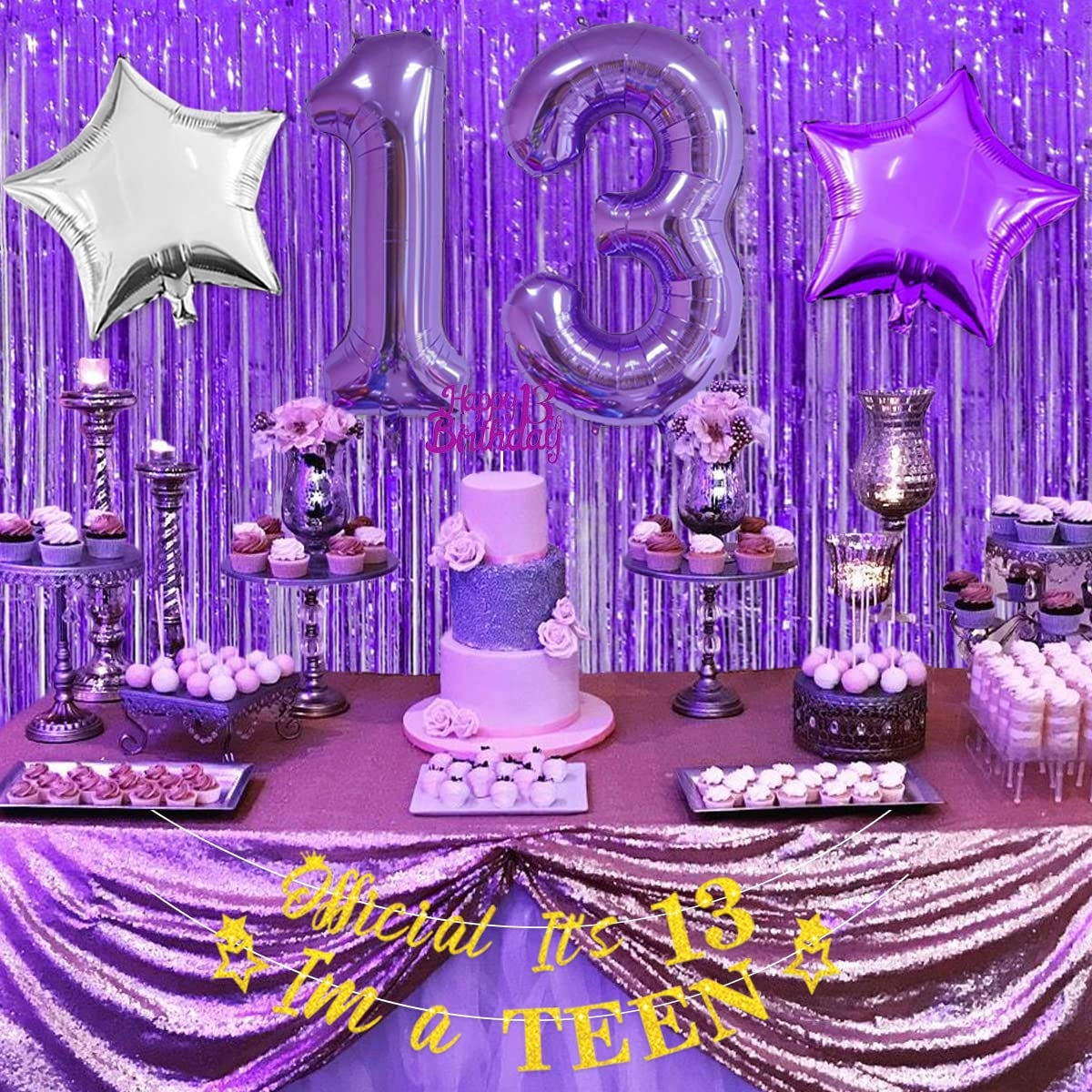 Amazon Purple 13th Birthday Decorations For Girls Party Supplies With Cake Topper Number 13 Foil Balloon Year Old Celebration Toys Games Amazon Purple 13th Birthday Decorations For Girls Party Supplies With Cake Topper Number 13 Foil Balloon Year Old Celebration Toys Games