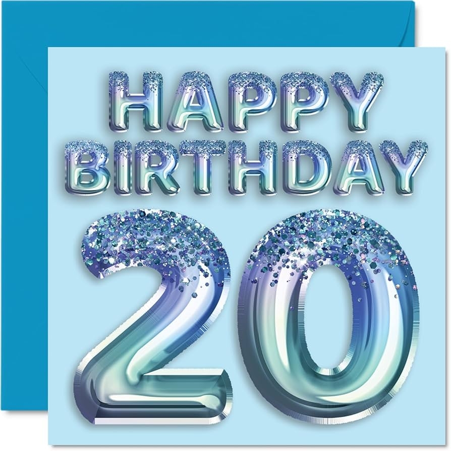 Amazon Stuff4 20th Birthday Card For Men Blue Glitter Party Balloon Happy Birthday Cards For 20 Year Old Man Brother Son Nephew Uncle 5 7 X 5 7 Inch Twenty Twentieth Amazon Stuff4 20th Birthday Card For Men Blue Glitter Party Balloon Happy Birthday Cards For 20 Year Old Man Brother Son Nephew Uncle 5 7 X 5 7 Inch Twenty Twentieth