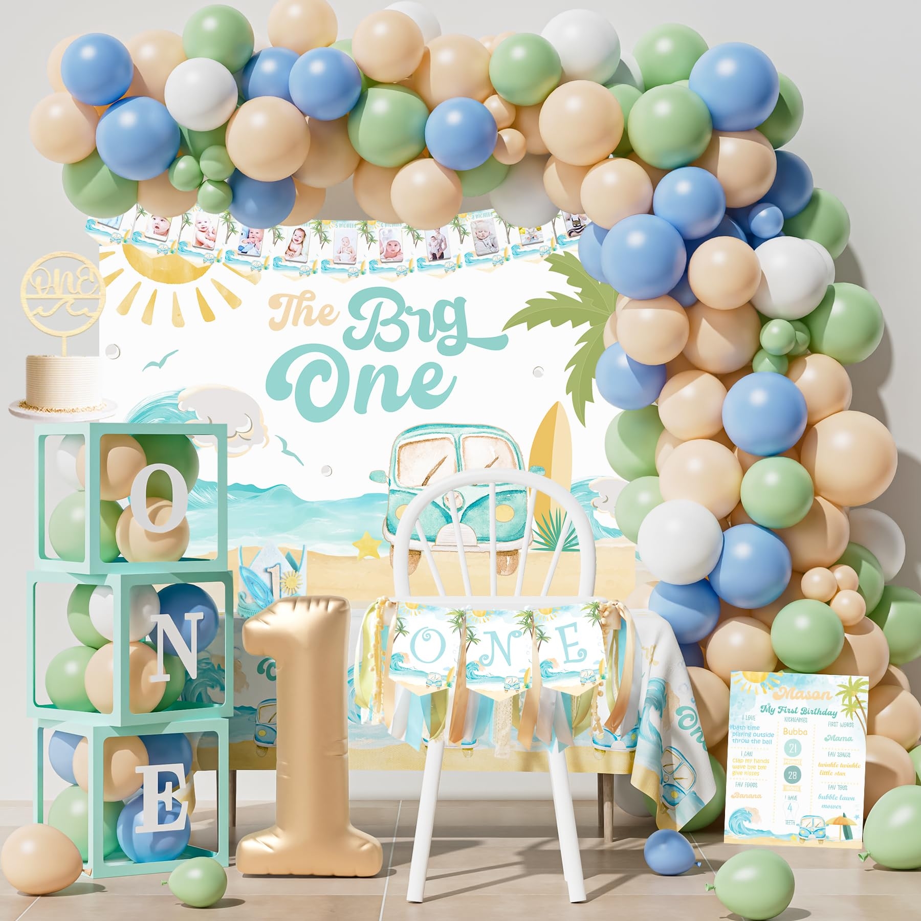 Amazon YJDFWAUT The Big One First Birthday Decorations Surf 1st Birthday Party Supplies Boy 1st Wave First Bday D cor Retro Sand Summer Beach Surfs Up Pool Fishing First Bday Toys Games