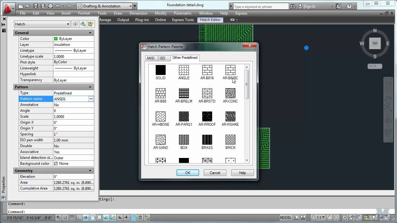 AutoCad 08 Hatching And Patterns YouTube