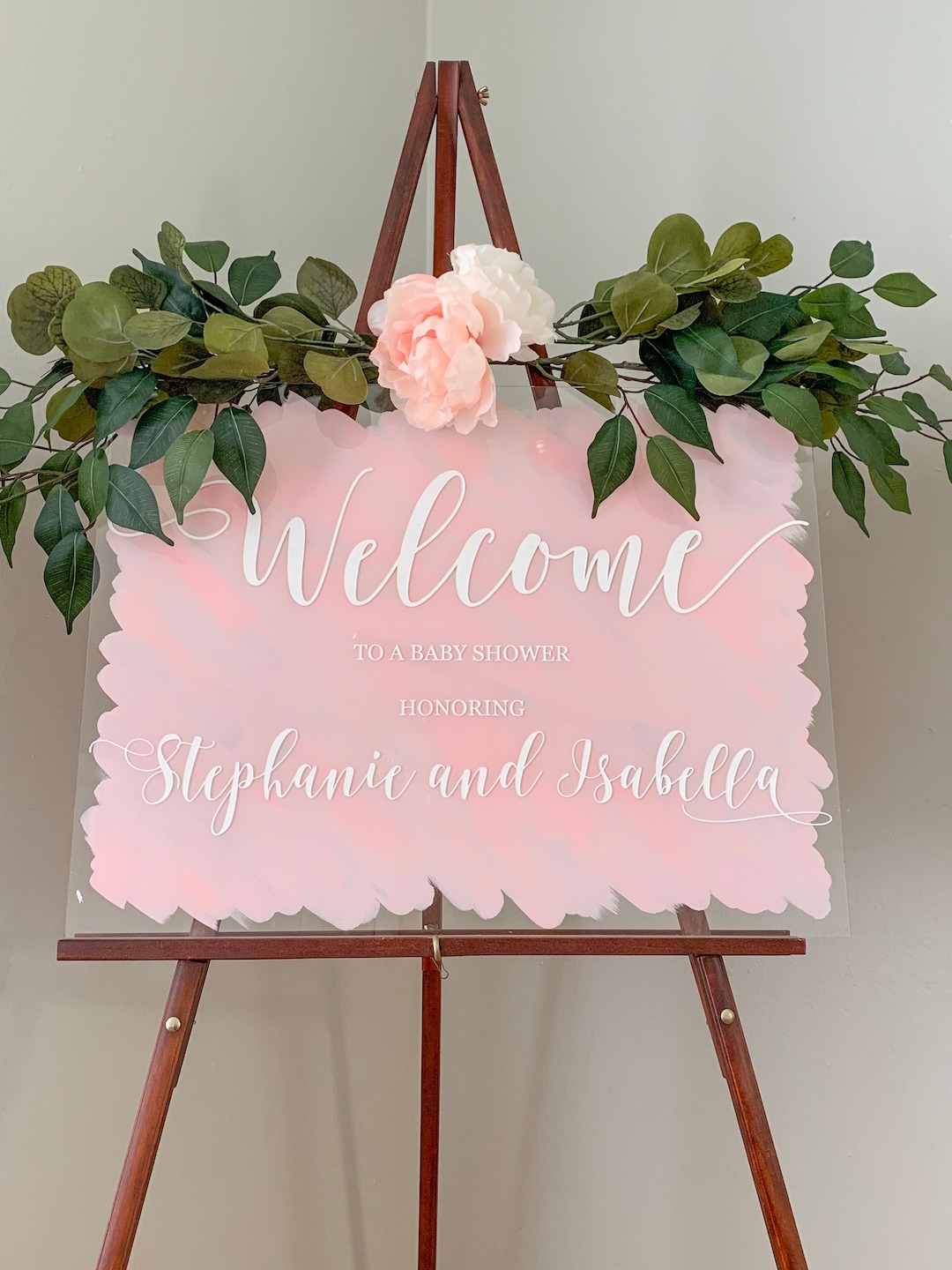 Baby Shower Welcome Sign Acrylic Welcome Sign Brushed Back Wedding Sign Hand Painted Acrylic Sign WS28 Etsy