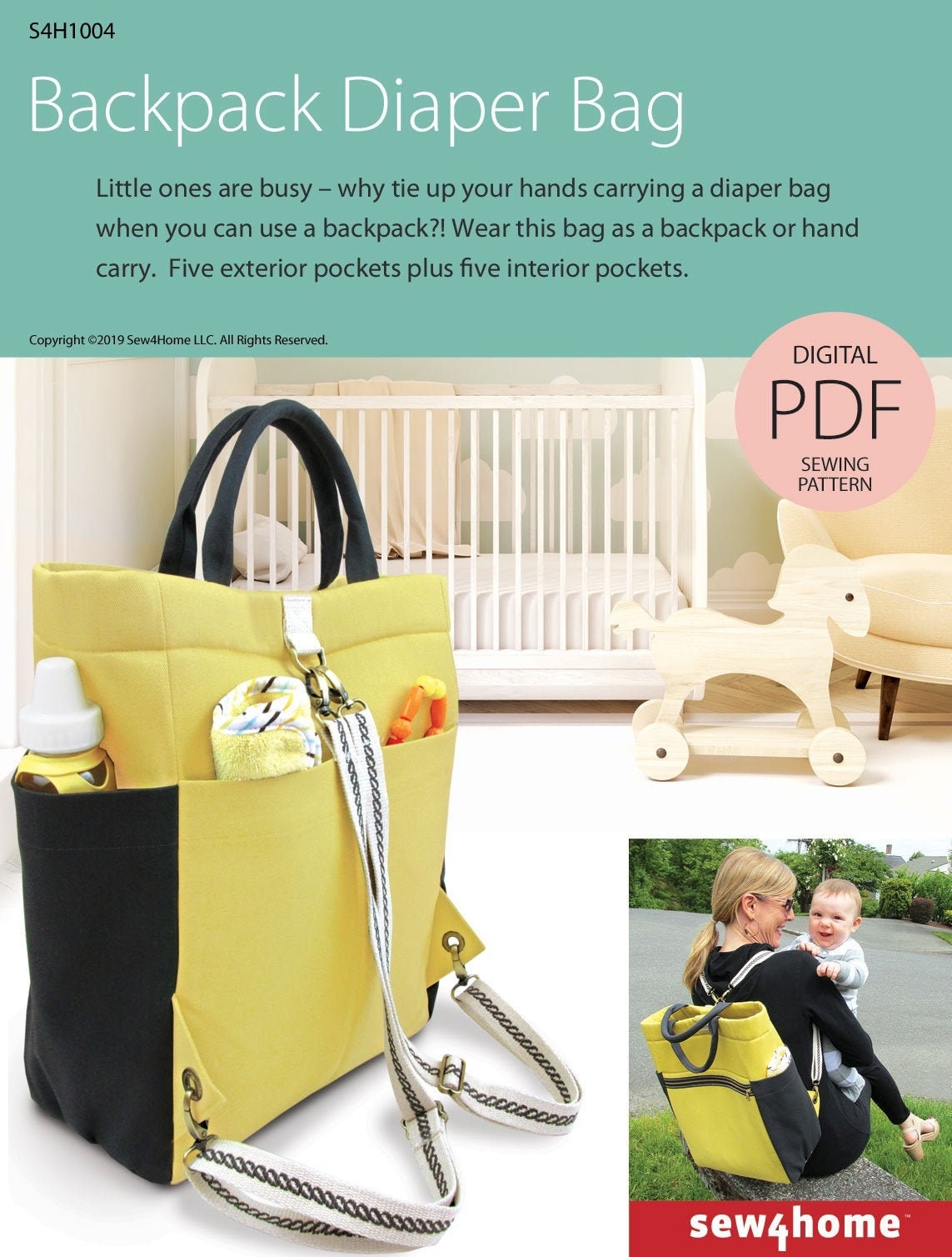 Backpack Diaper Bag Digital PDF Sewing Pattern Etsy Backpack Diaper Bag Digital PDF Sewing Pattern Etsy