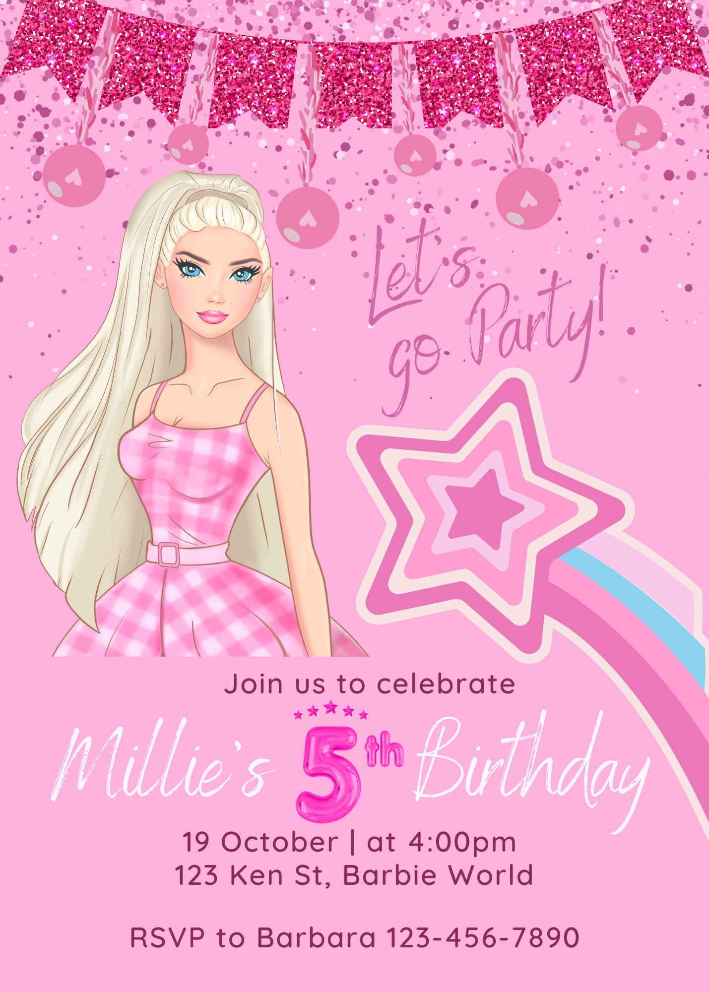 Barbie Party Printable And Downloadable Barbie Birthday Party Invitation Girls Pink Pastel Sparkle Glitter Etsy Barbie Party Printable And Downloadable Barbie Birthday Party Invitation Girls Pink Pastel Sparkle Glitter Etsy