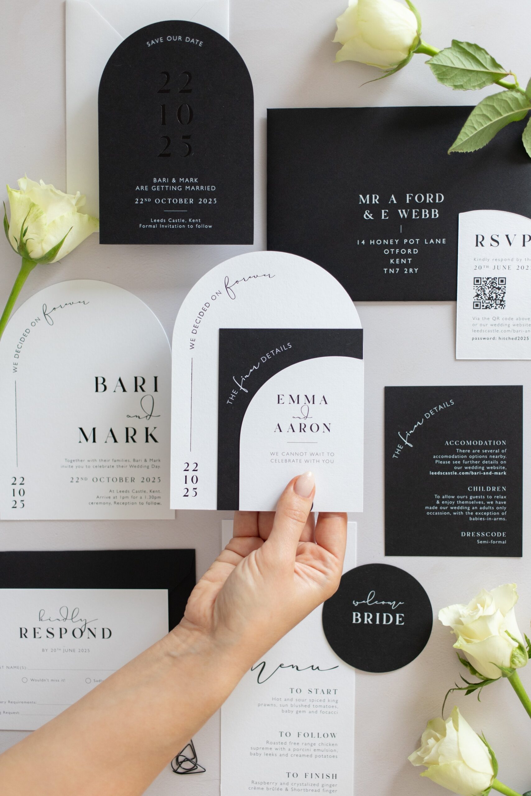 Black White Wedding Invitations Florence Paperie Black White Wedding Invitations Florence Paperie